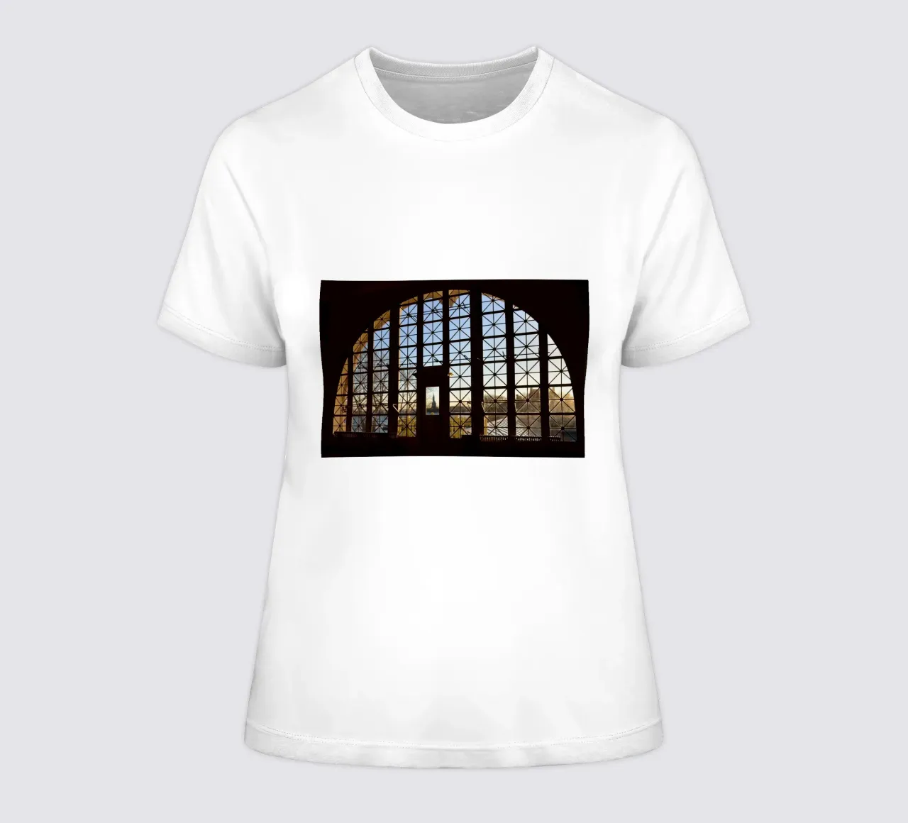 Statue of Liberty seen from Ellis Island women's fitted t-shirt by byrieneke
