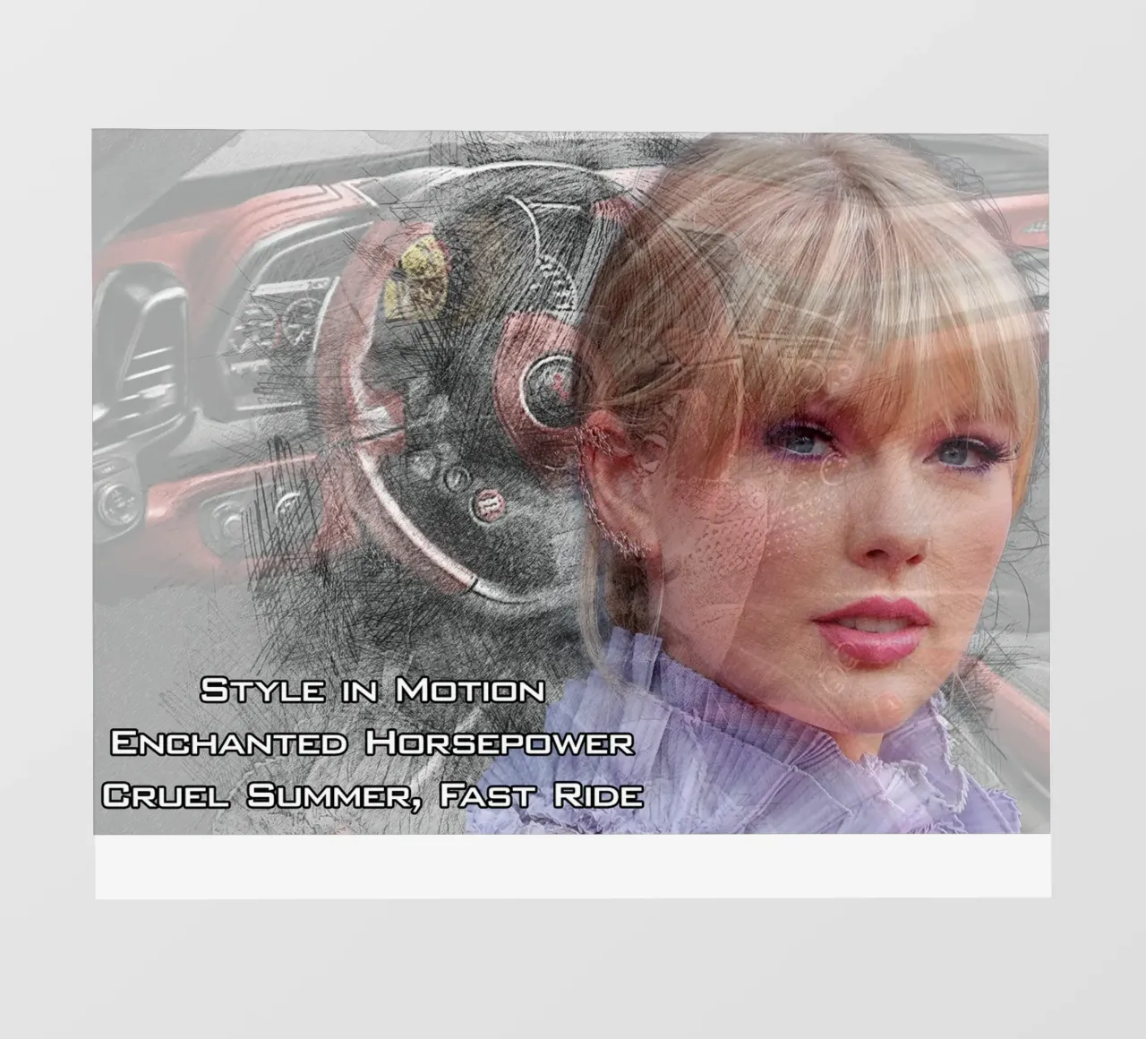 Taylor Swift con la Ferrari pellicola backlit da Abasa Inaraya