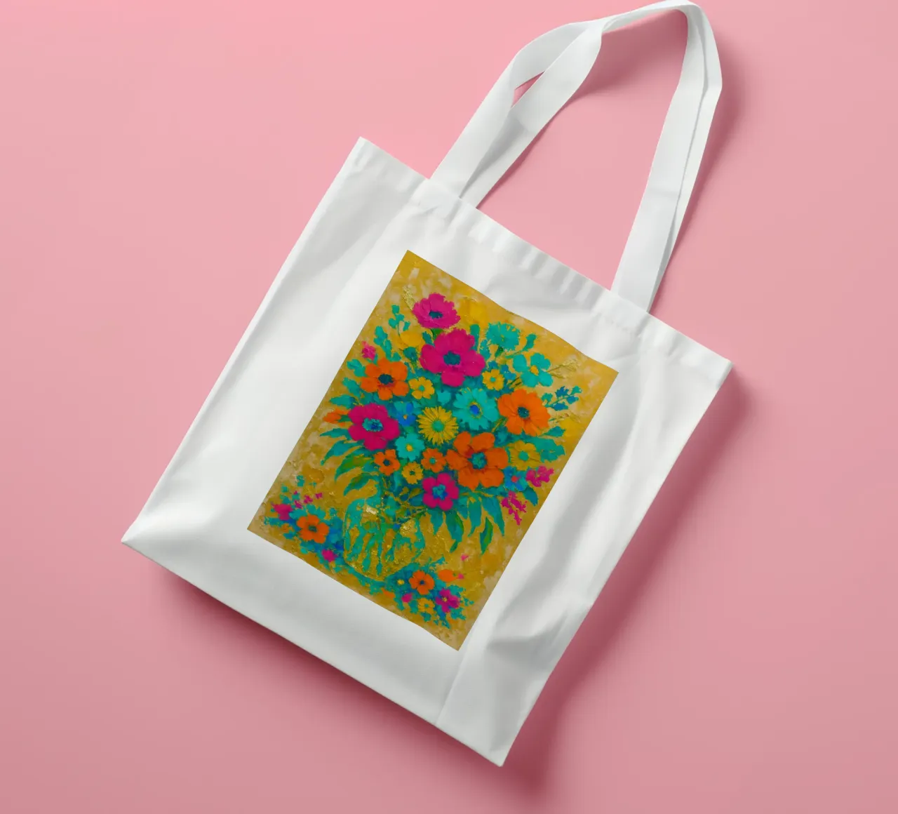 Golden Bloom - Bouquet vibrante in oro borsa in juta da Graceful Desine