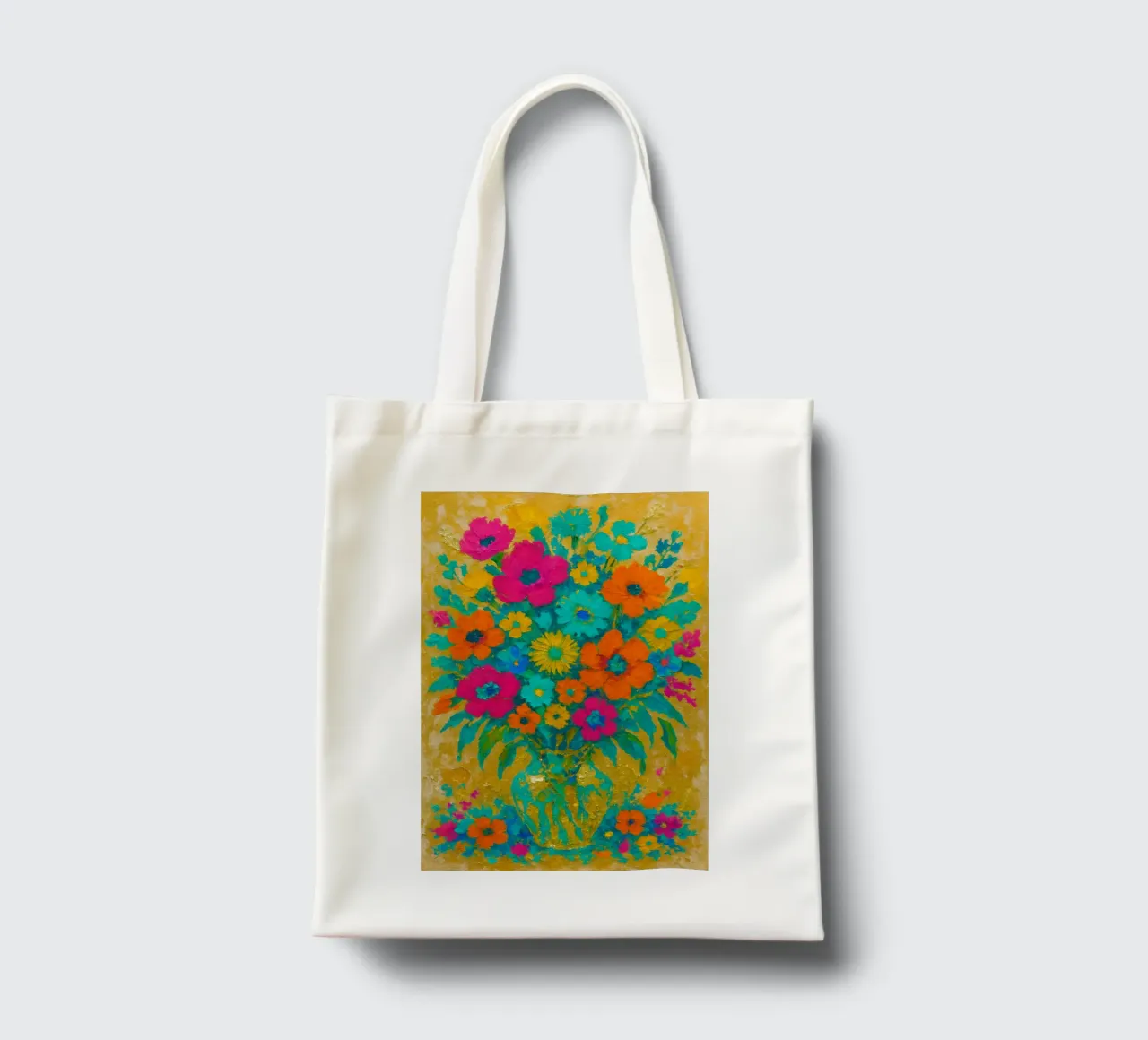 Golden Bloom - Bouquet vibrante in oro borsa in juta da Graceful Desine