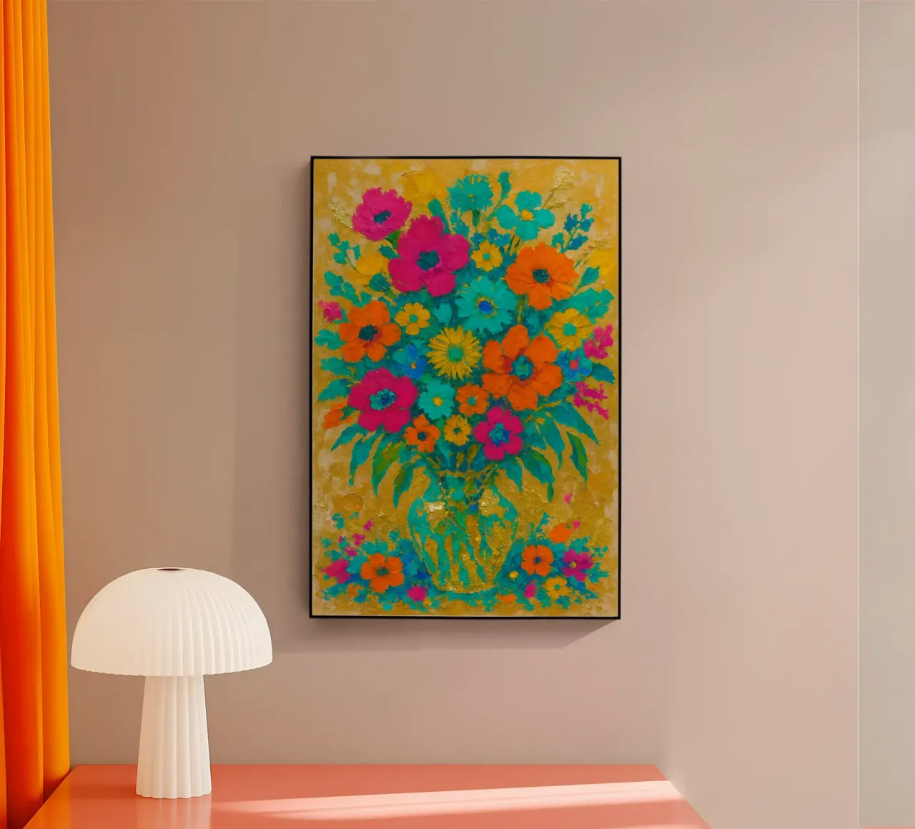 Golden Bloom - Bouquet vibrante in oro plexiglass da Graceful Desine