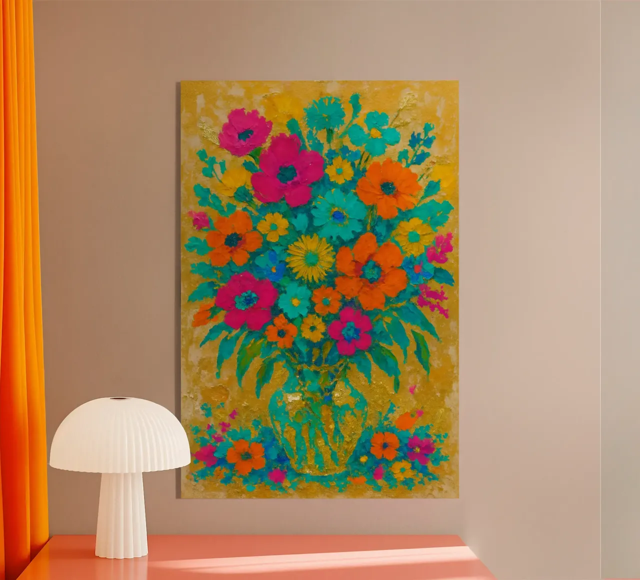 Golden Bloom - Bouquet vibrante in oro plexiglass da Graceful Desine