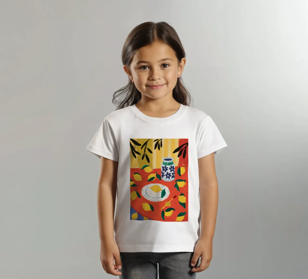 StillLife with Lemons kids t-shirt by Flock Reverie