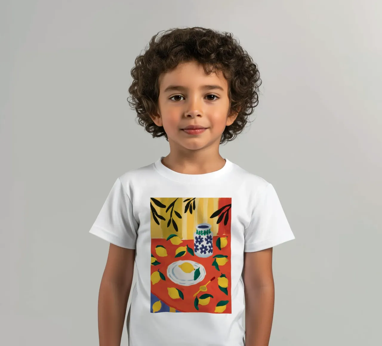 StillLife with Lemons kids t-shirt by Flock Reverie