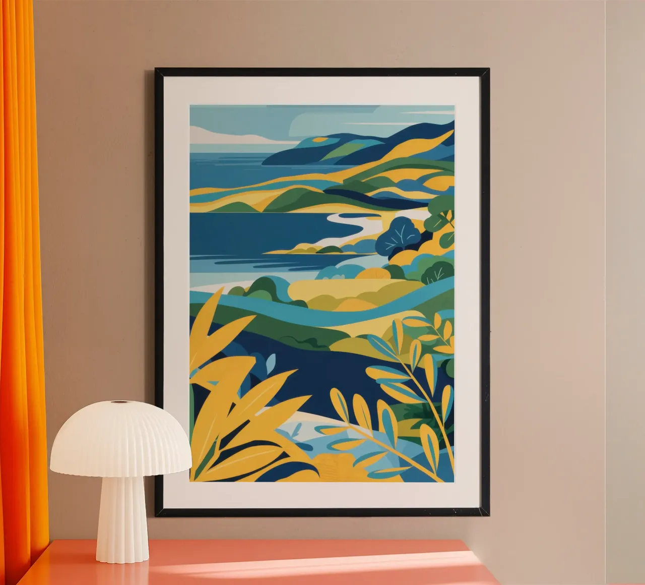 Vista delle colline costiere poster da Flock Reverie