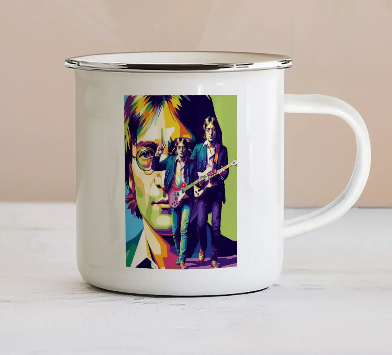 John Lennon WPAP art style tazza in smalto da Hantamrata