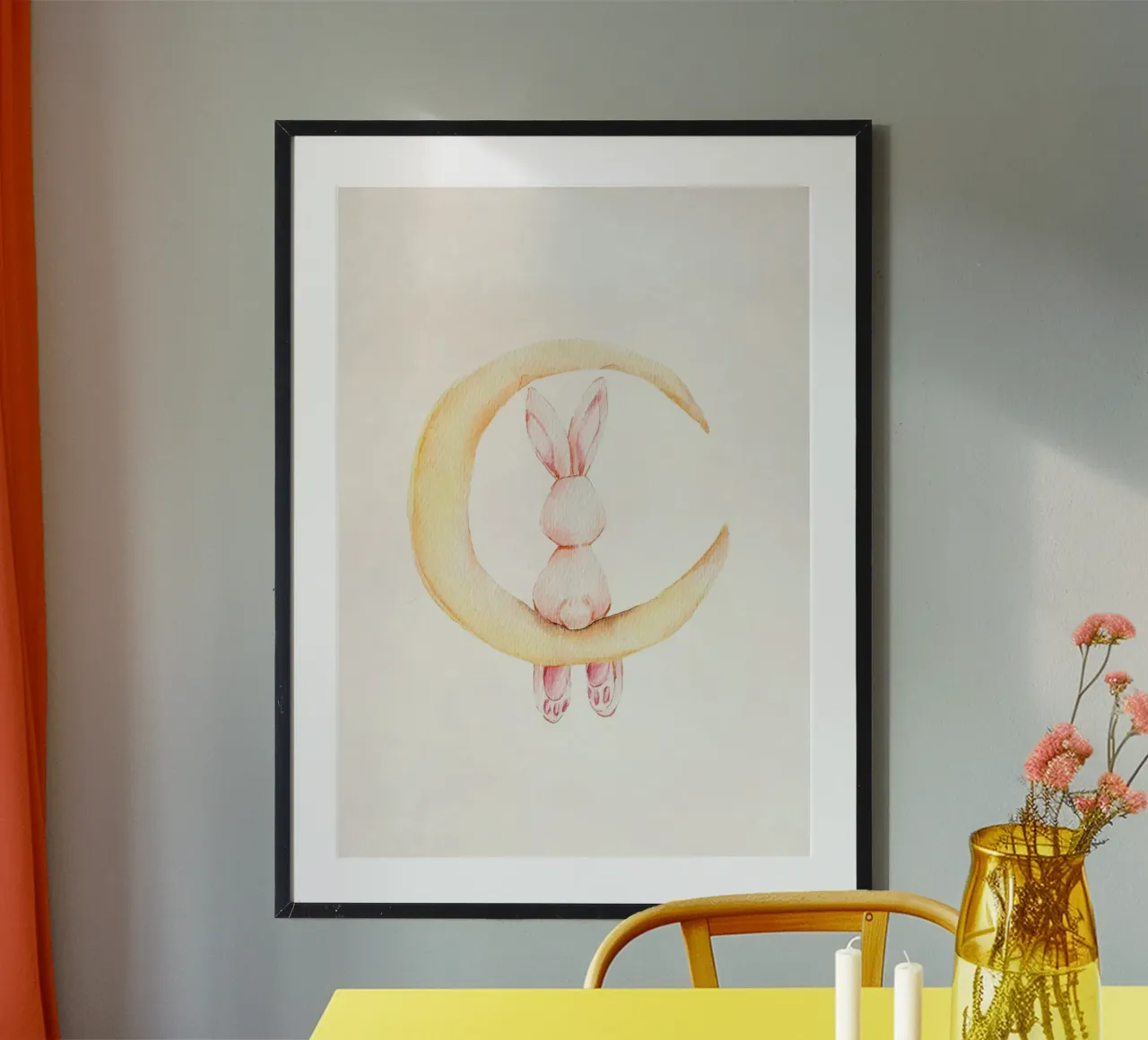Konijntje op de maan poster van muench benjamin