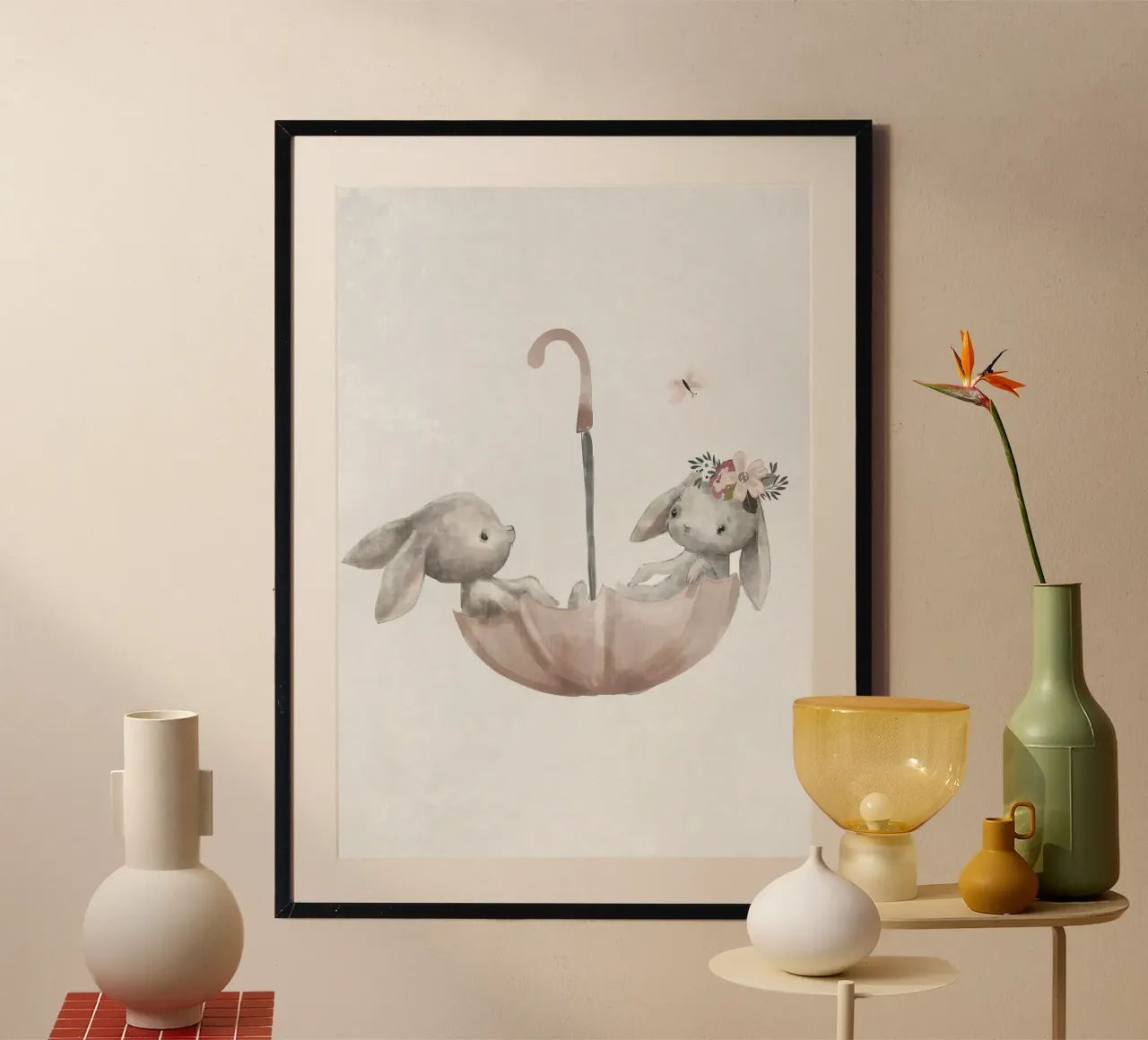 Rabbits Umbrella Poster hahnemühle by muench benjamin