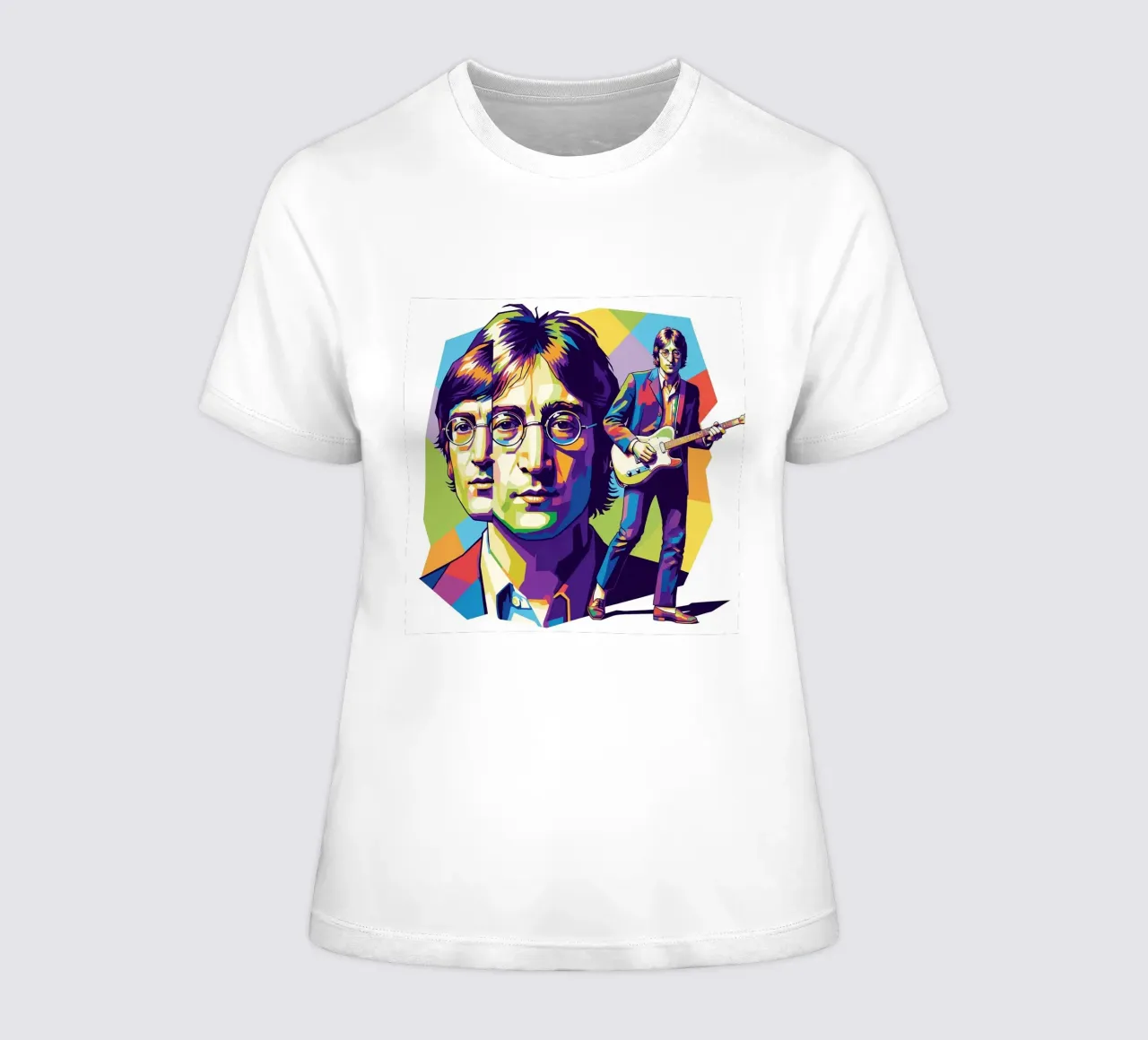 John Lennon art women's fitted t-shirt by Hantamrata