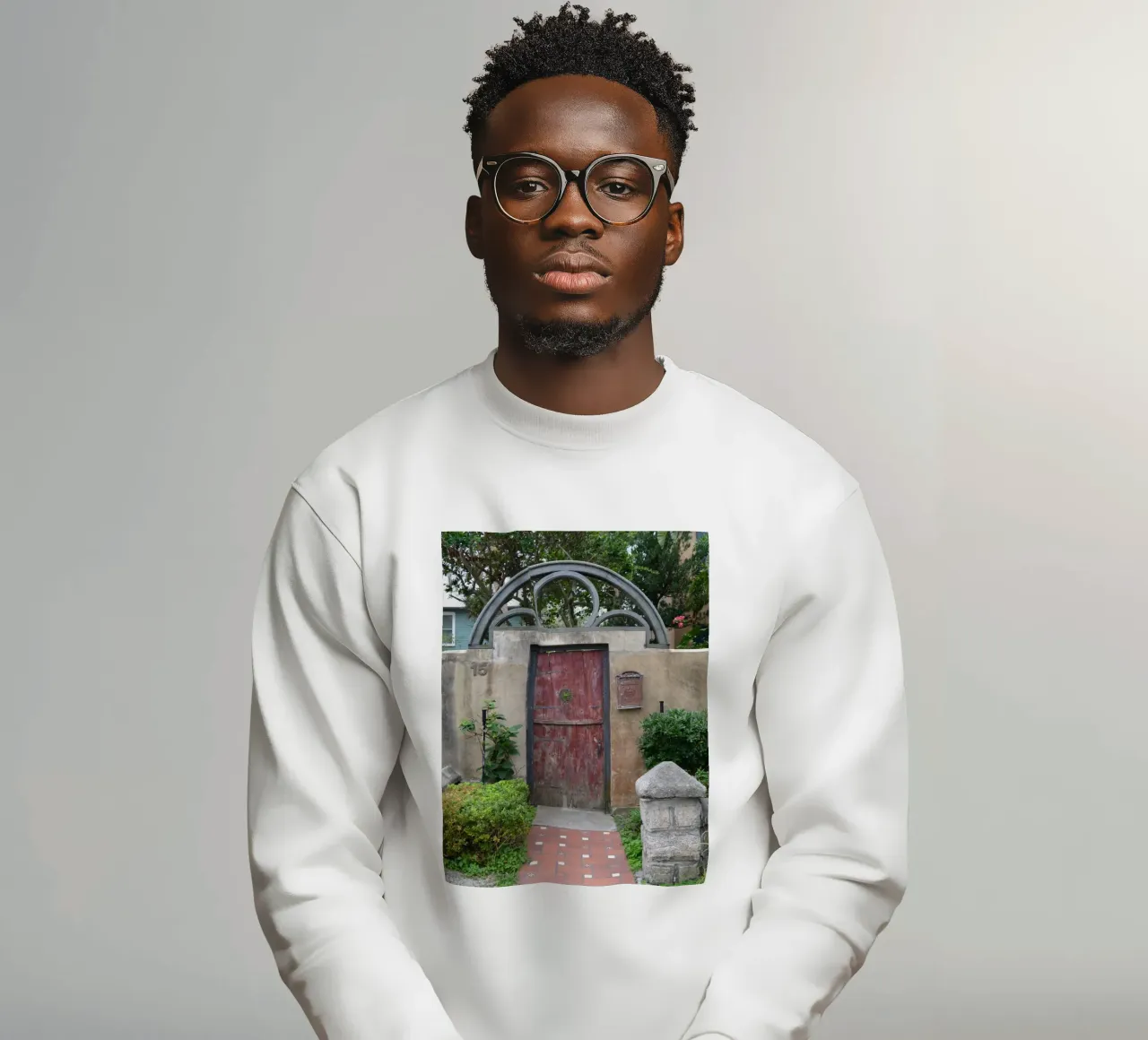 Charming Stone Wall and Wooden Door in St. Augustine sweatshirt by byrieneke