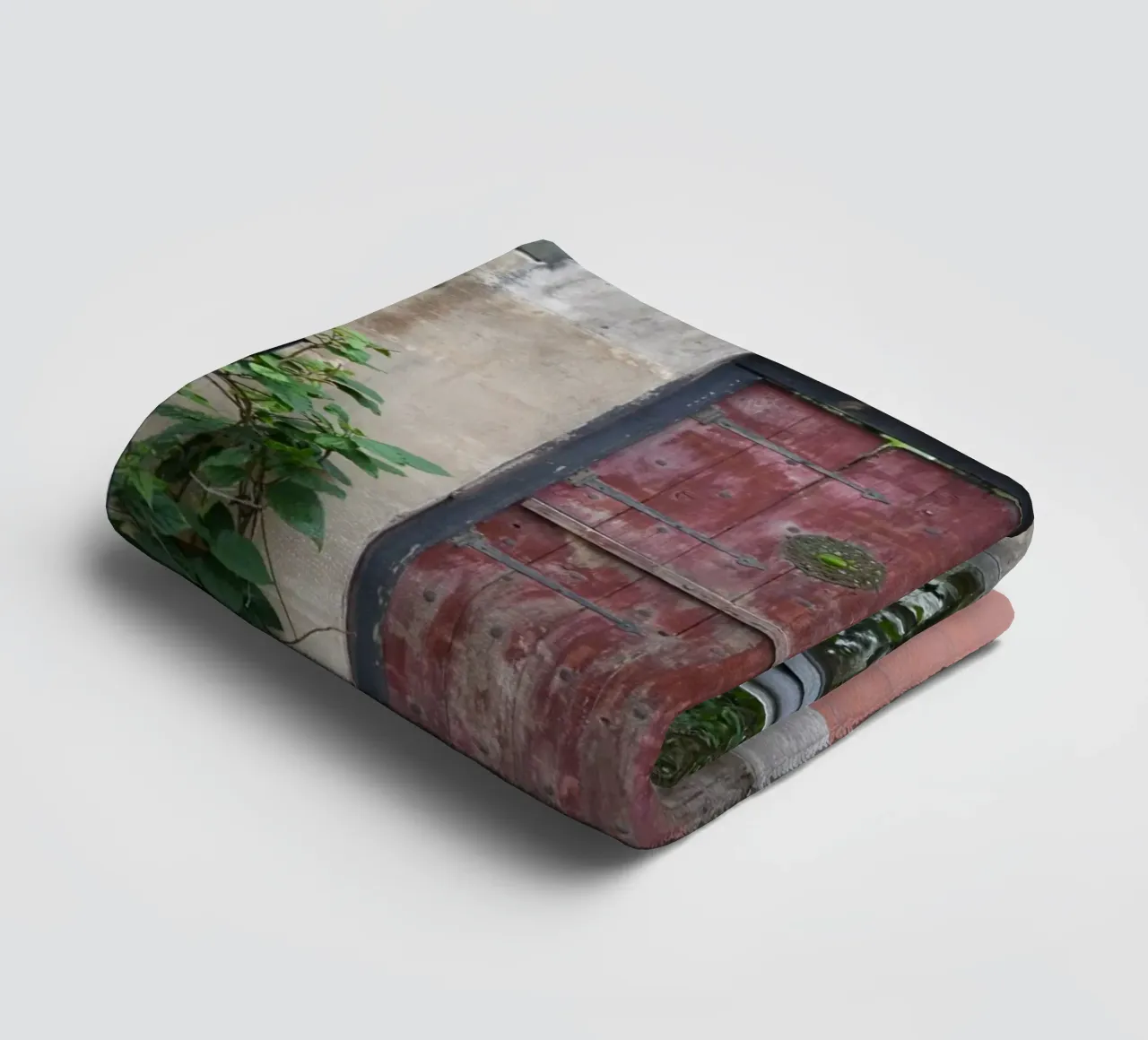 Charming Stone Wall and Wooden Door in St. Augustine towel by byrieneke