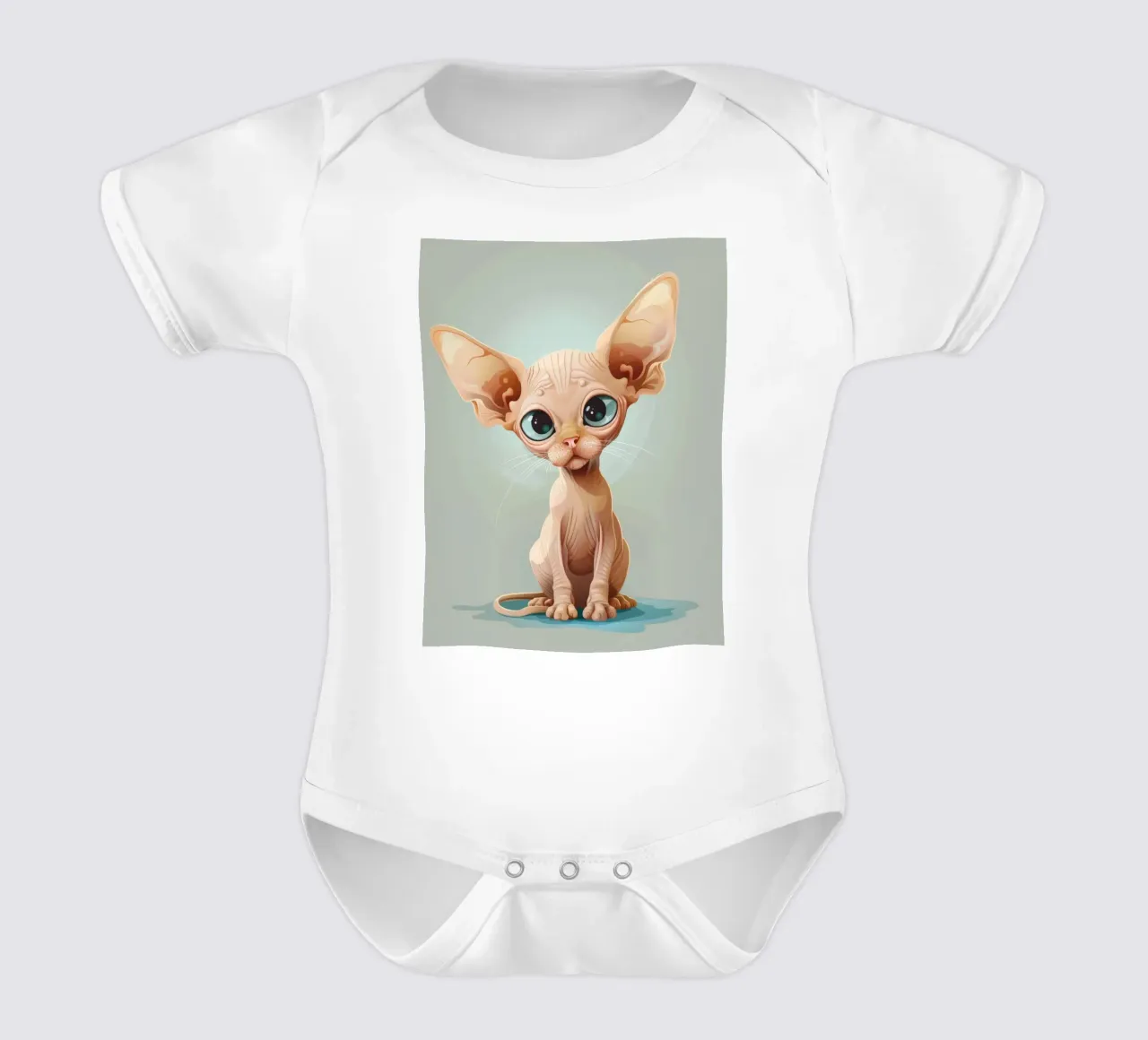 Mignon chat sans poils avec des yeux surdimensionnés et des oreilles proéminentes body bébé de DesignDoodle