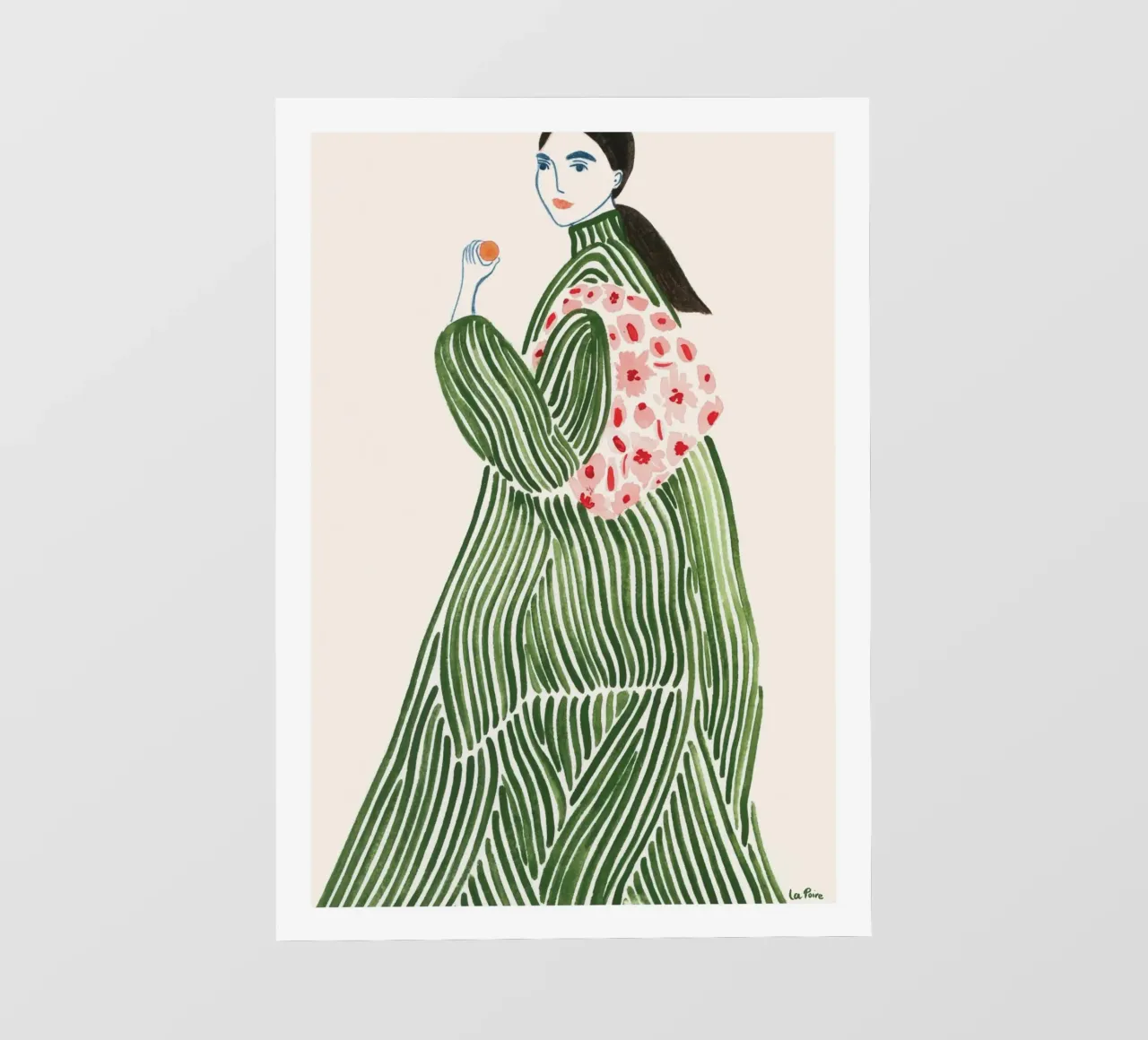 rayures femme motif fleuri cheveux longs vert bâche pvc de William Allen