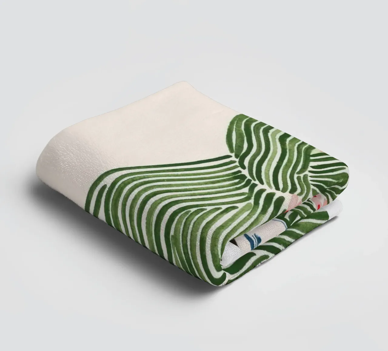 rayures femme motif fleuri cheveux longs vert serviette de bain de William Allen