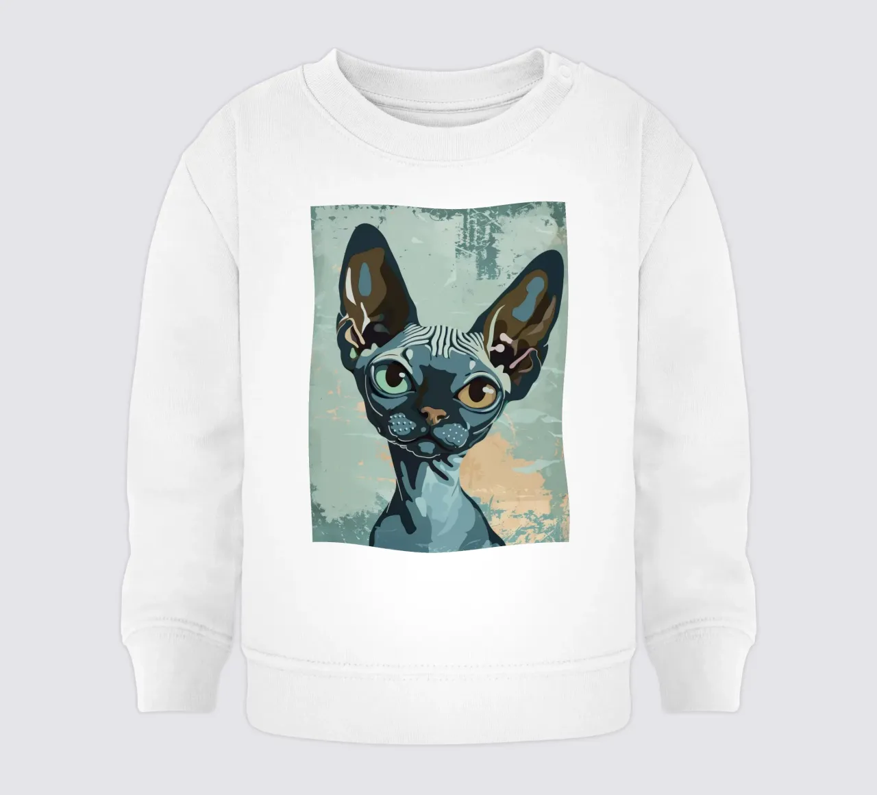 Ritratto artistico di un gatto sphynx felpa neonato da DesignDoodle
