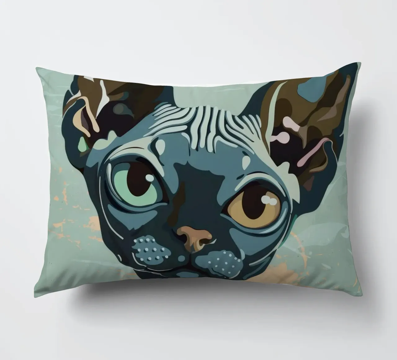 Ritratto artistico di un gatto sphynx cuscino da DesignDoodle