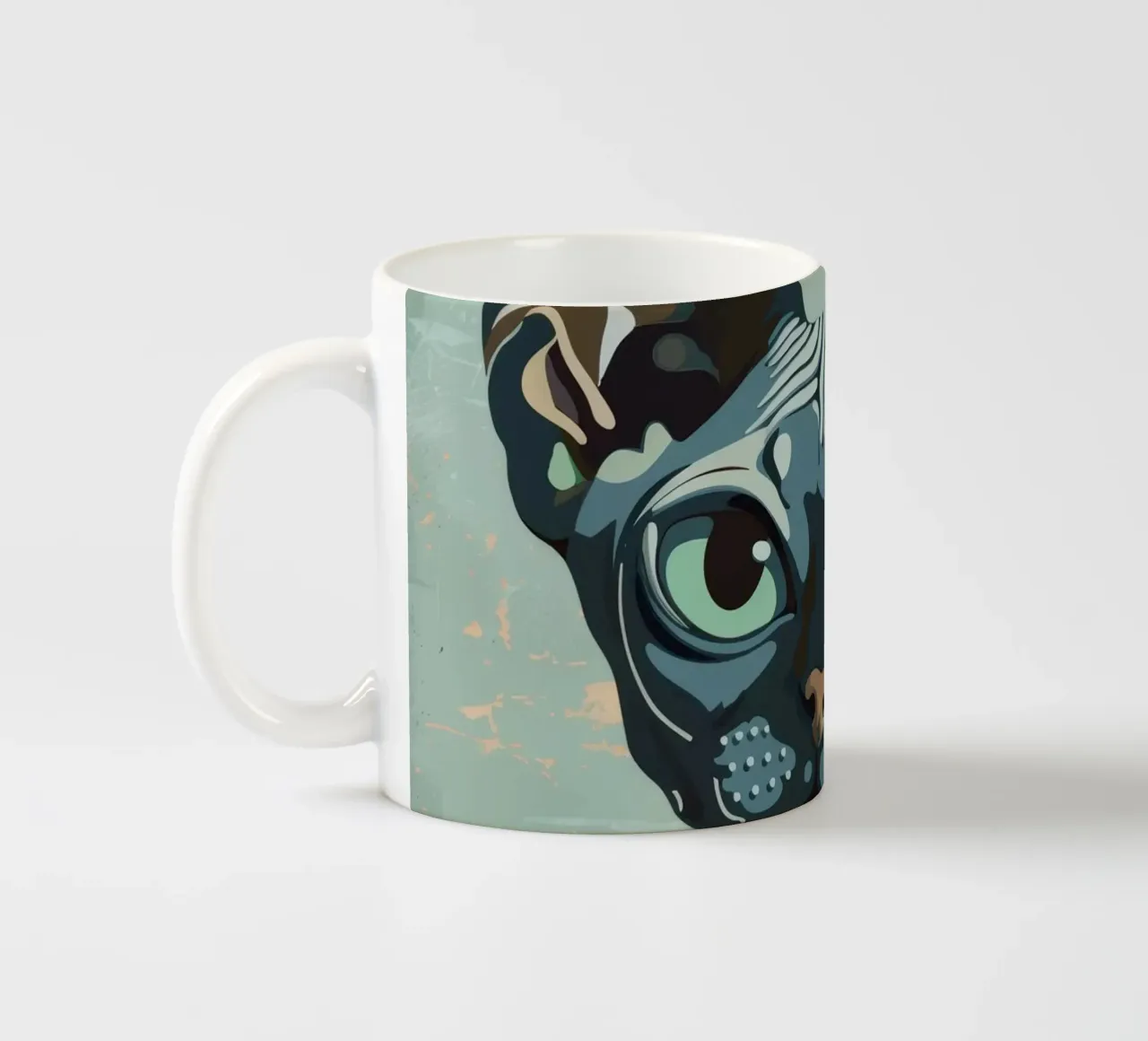 Ritratto artistico di un gatto sphynx tazza in ceramica da DesignDoodle