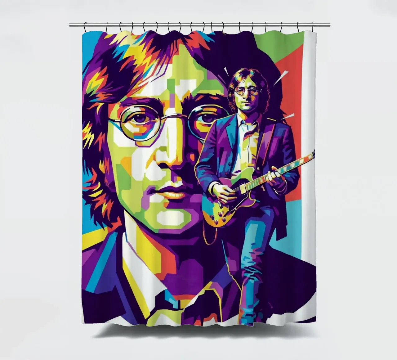 John Lennon the Legend shower curtain by Hantamrata