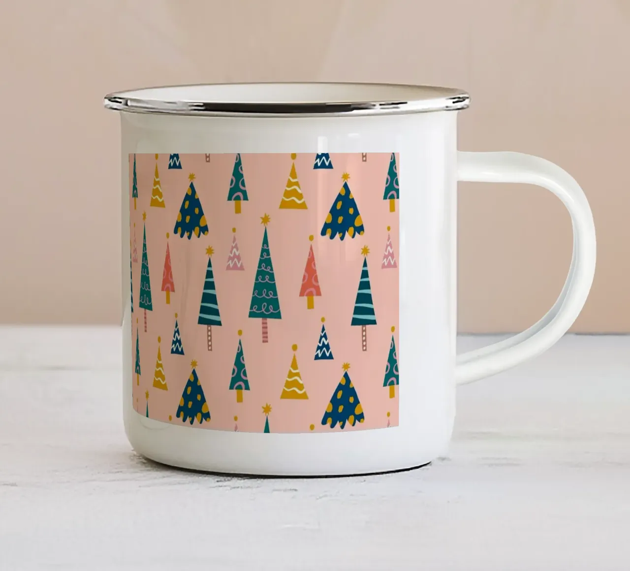 Christmas Pattern No 14 emaille mok van treechild