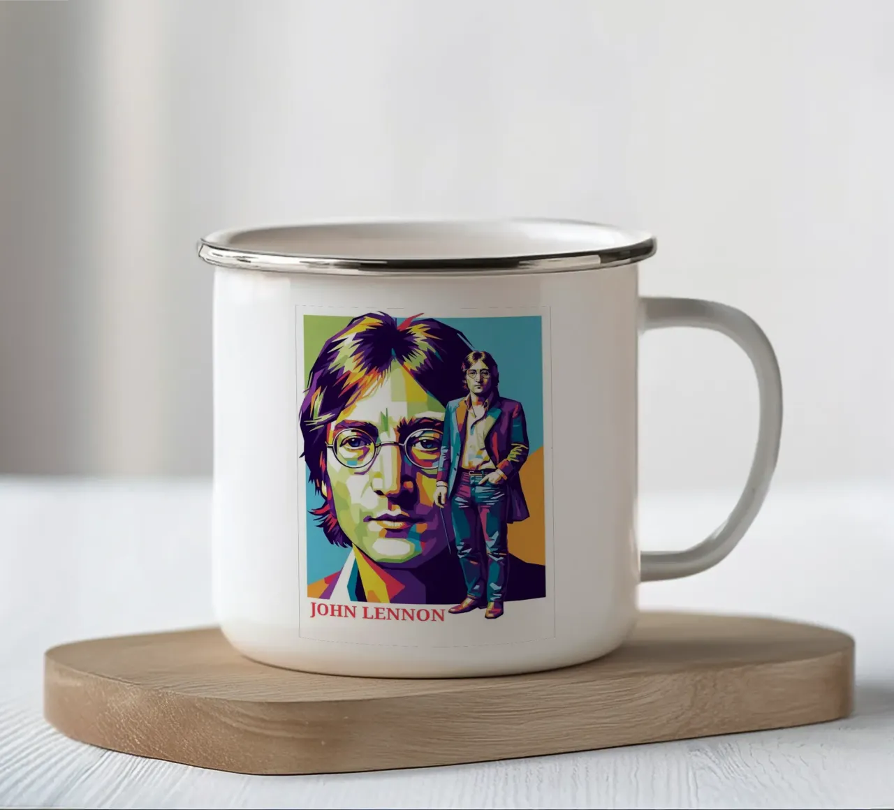 John Lennon style tazza in smalto da Hantamrata