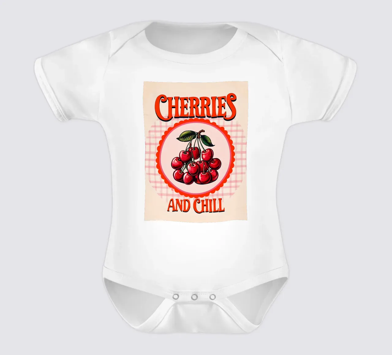 Cherries and chill short-sleeve baby romper by 🥝 KIWI STORE