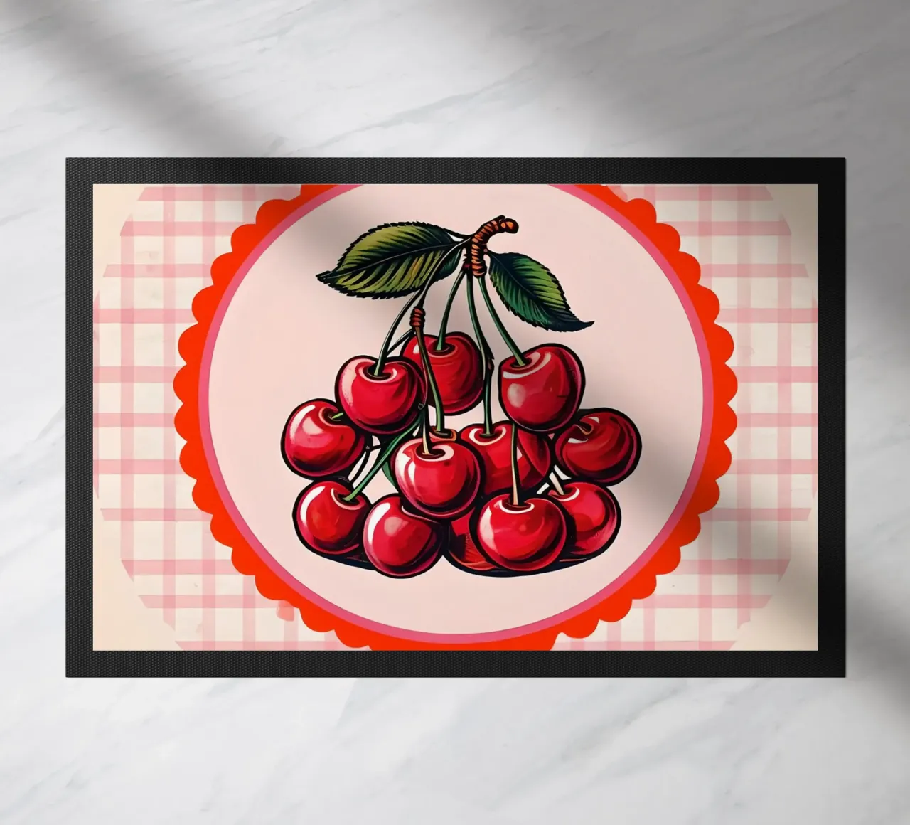 Cherries and chill doormat by 🥝 KIWI STORE