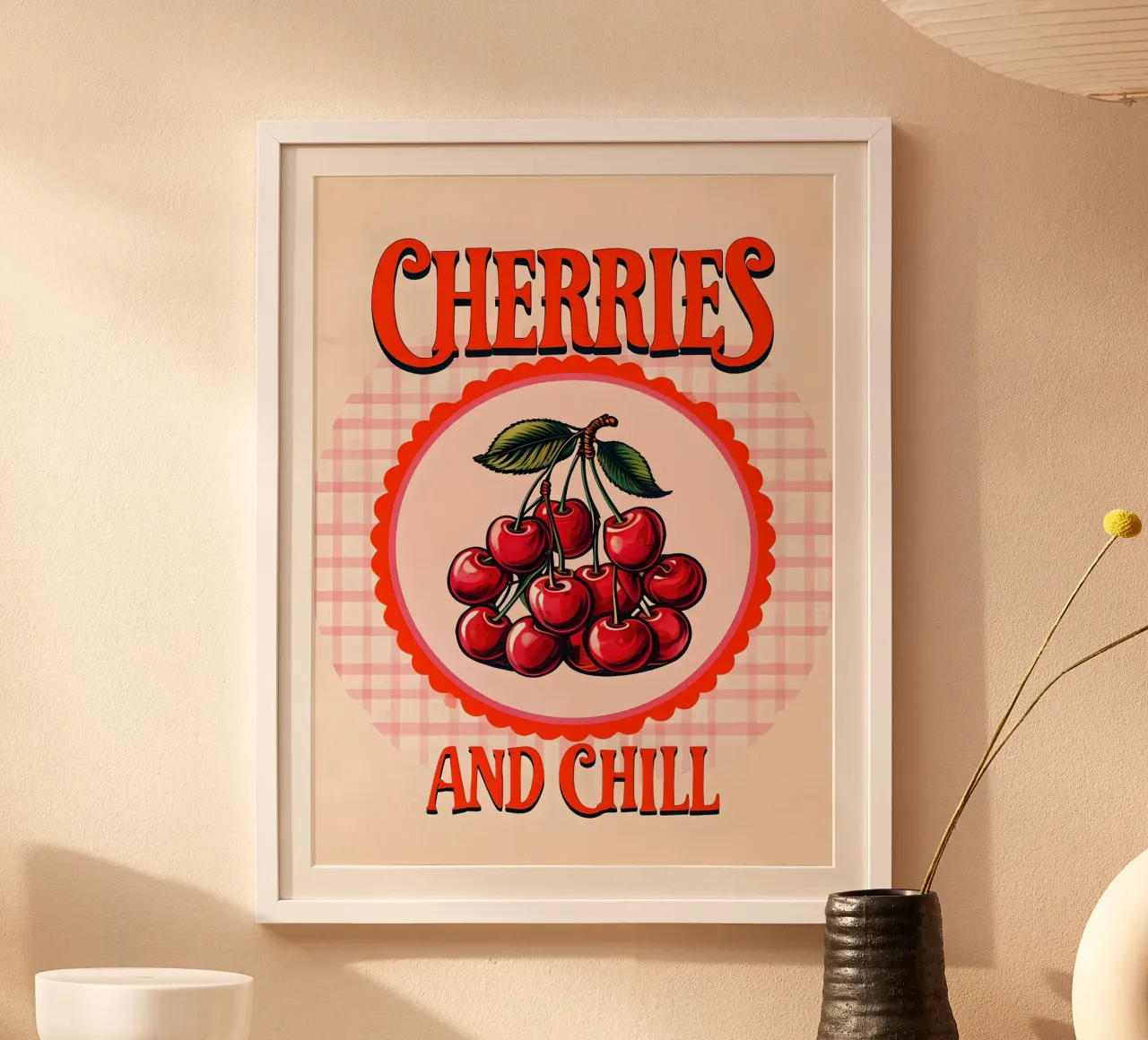 Ciliegie e freddo poster con telaio in alluminio da 🥝 KIWI STORE