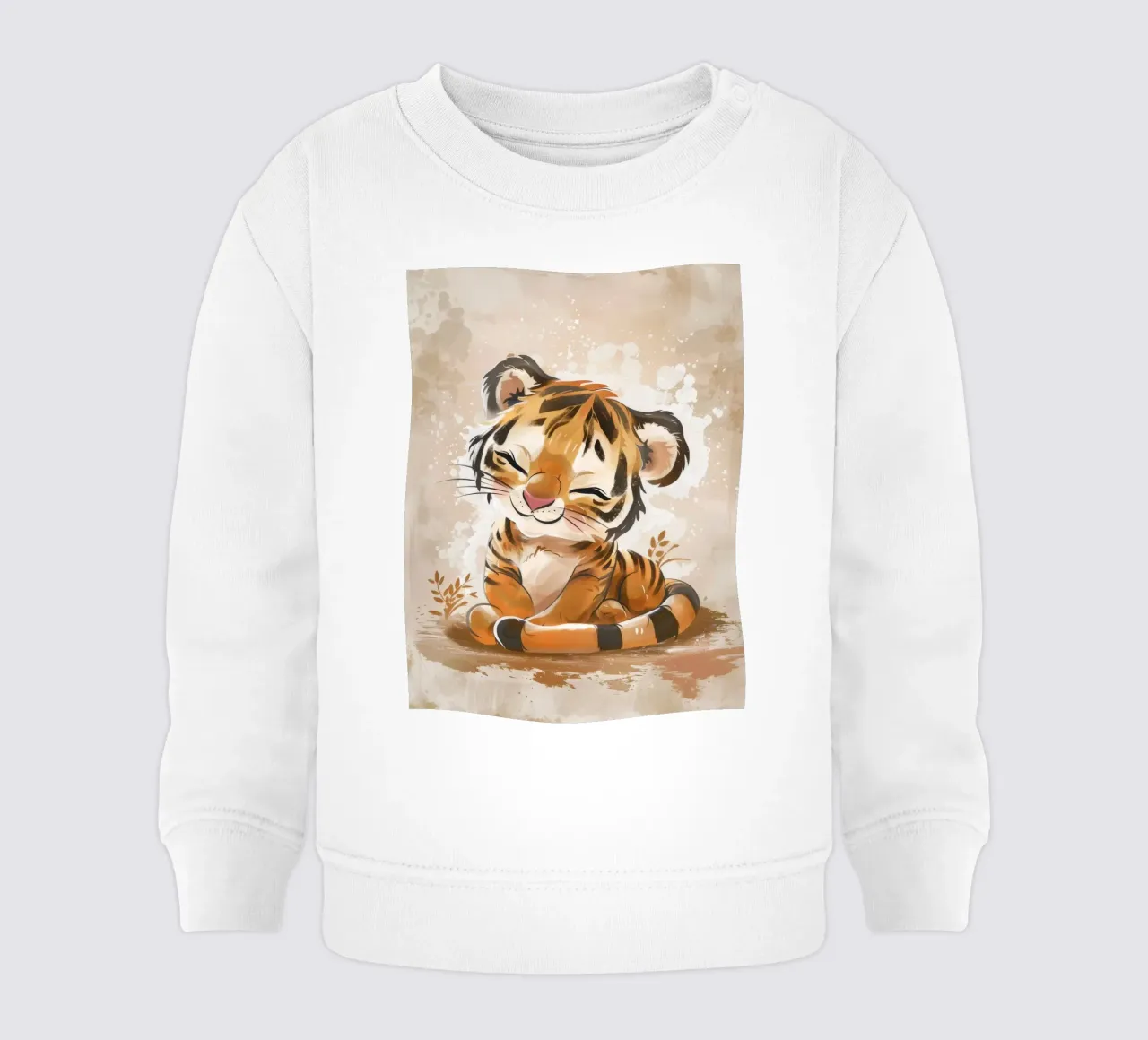 Affascinante cucciolo di tigre sorridente con atti giocosi felpa neonato da DesignDoodle
