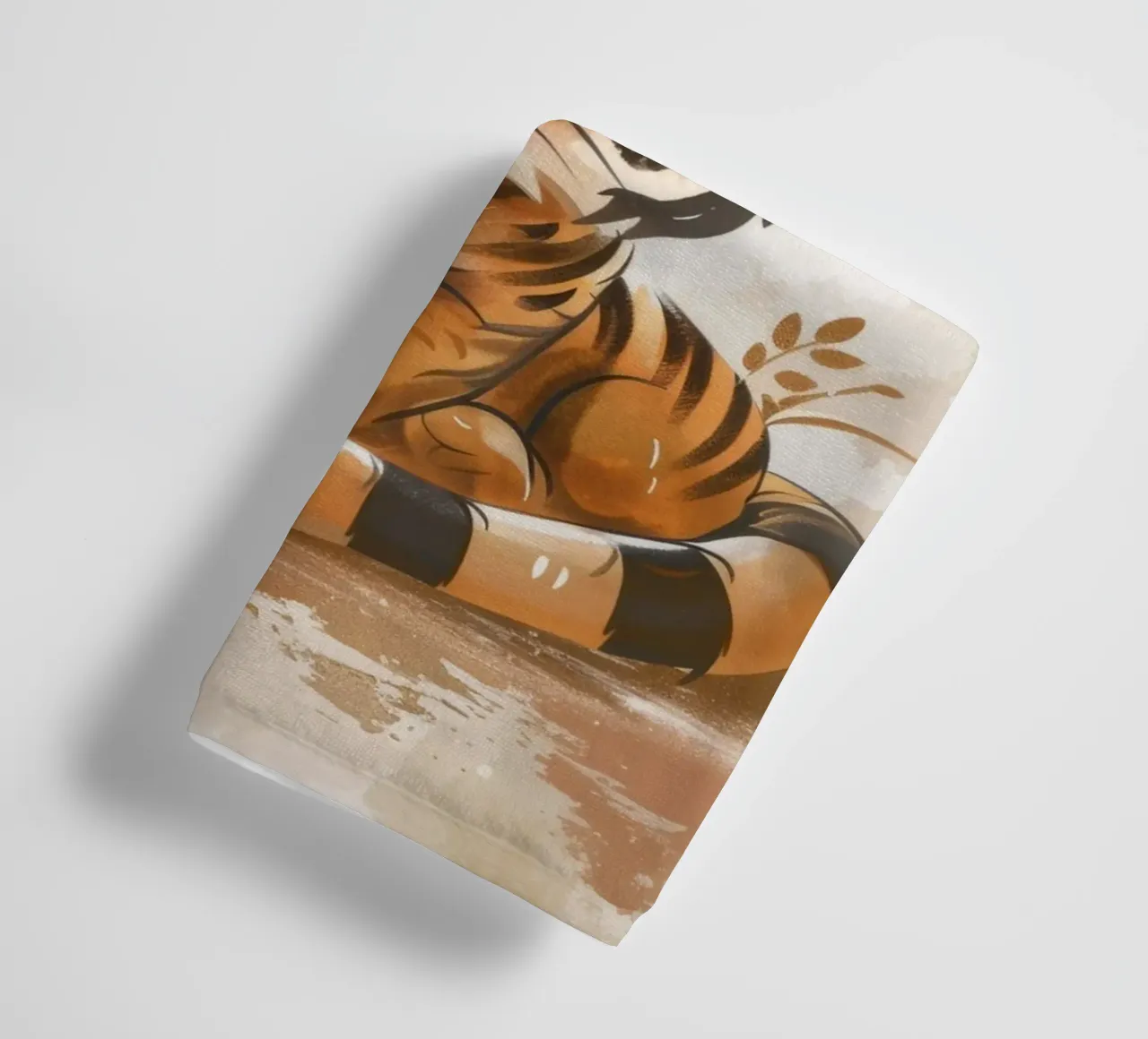 Charming cute tiger cub smiling with playful acts towel by DesignDoodle