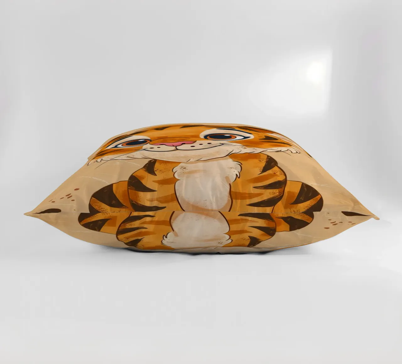 Simpatica tigre dei cartoni animati con occhi grandi e sguardo giocoso cuscino da DesignDoodle