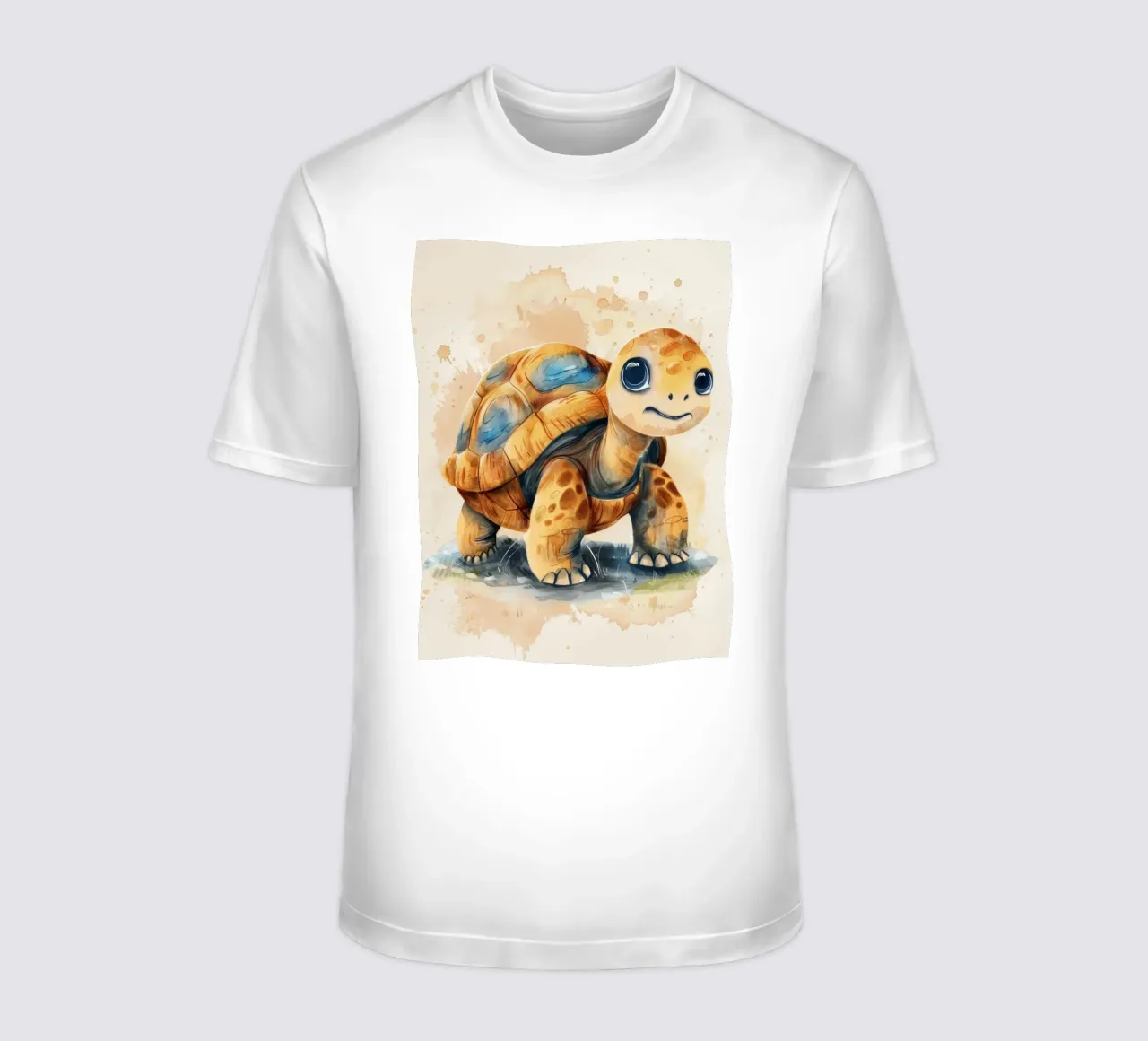 Simpatica tartaruga che esplora un'area erbosa con uno stile dolce e caldo t-shirt da DesignDoodle