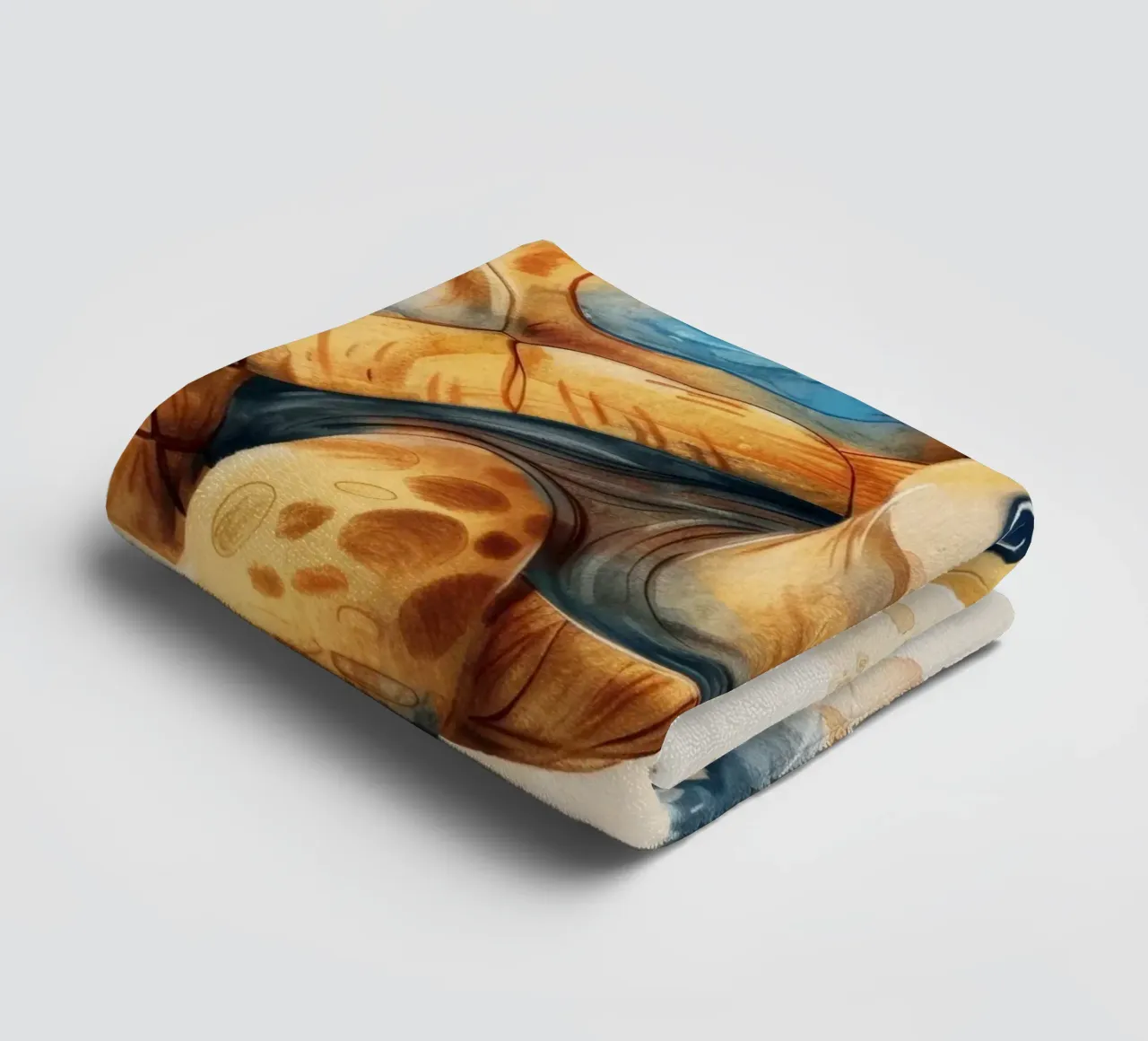 Cute turtle exploring a grassy area with gentle warm style towel by DesignDoodle