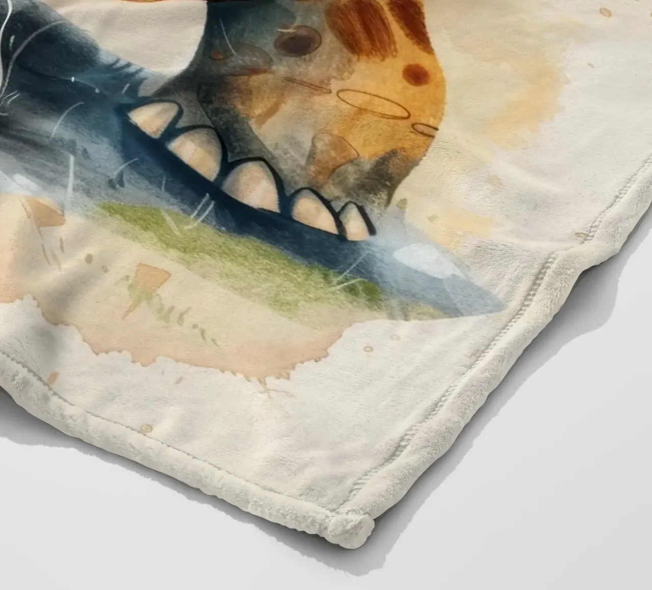 Simpatica tartaruga che esplora un'area erbosa con uno stile dolce e caldo coperta in pile da DesignDoodle