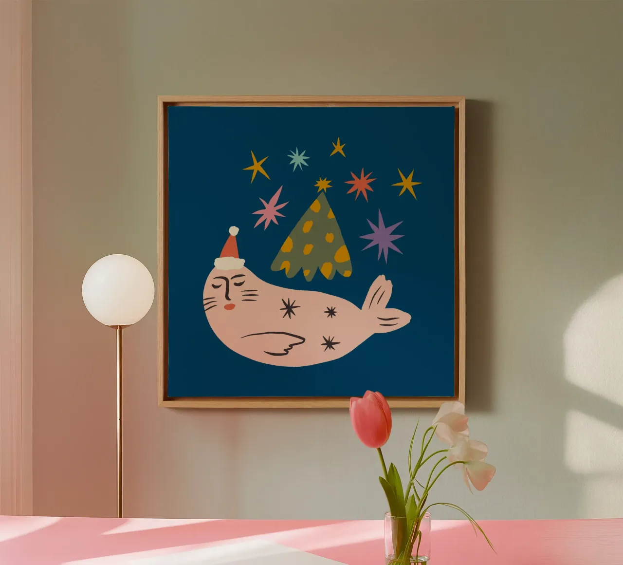 Happy Christmas No 21 tela con Cornice a cassetta da treechild
