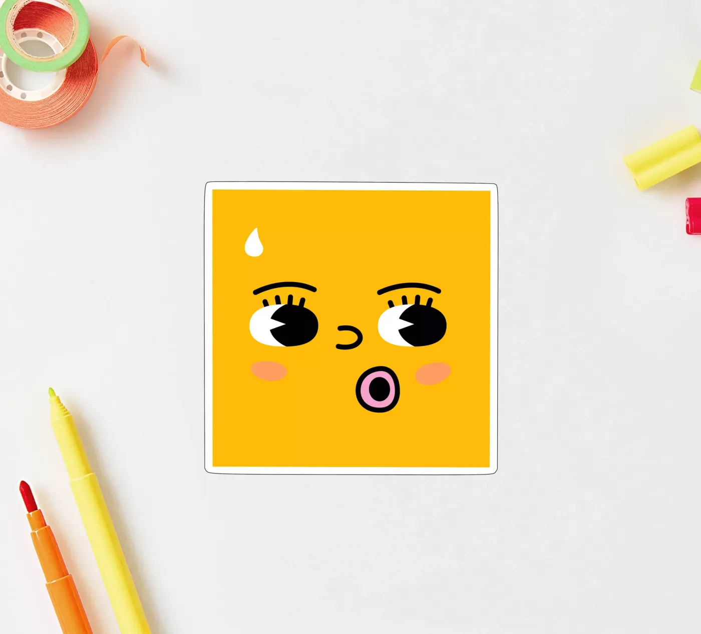 impressed face sticker by Sticker King