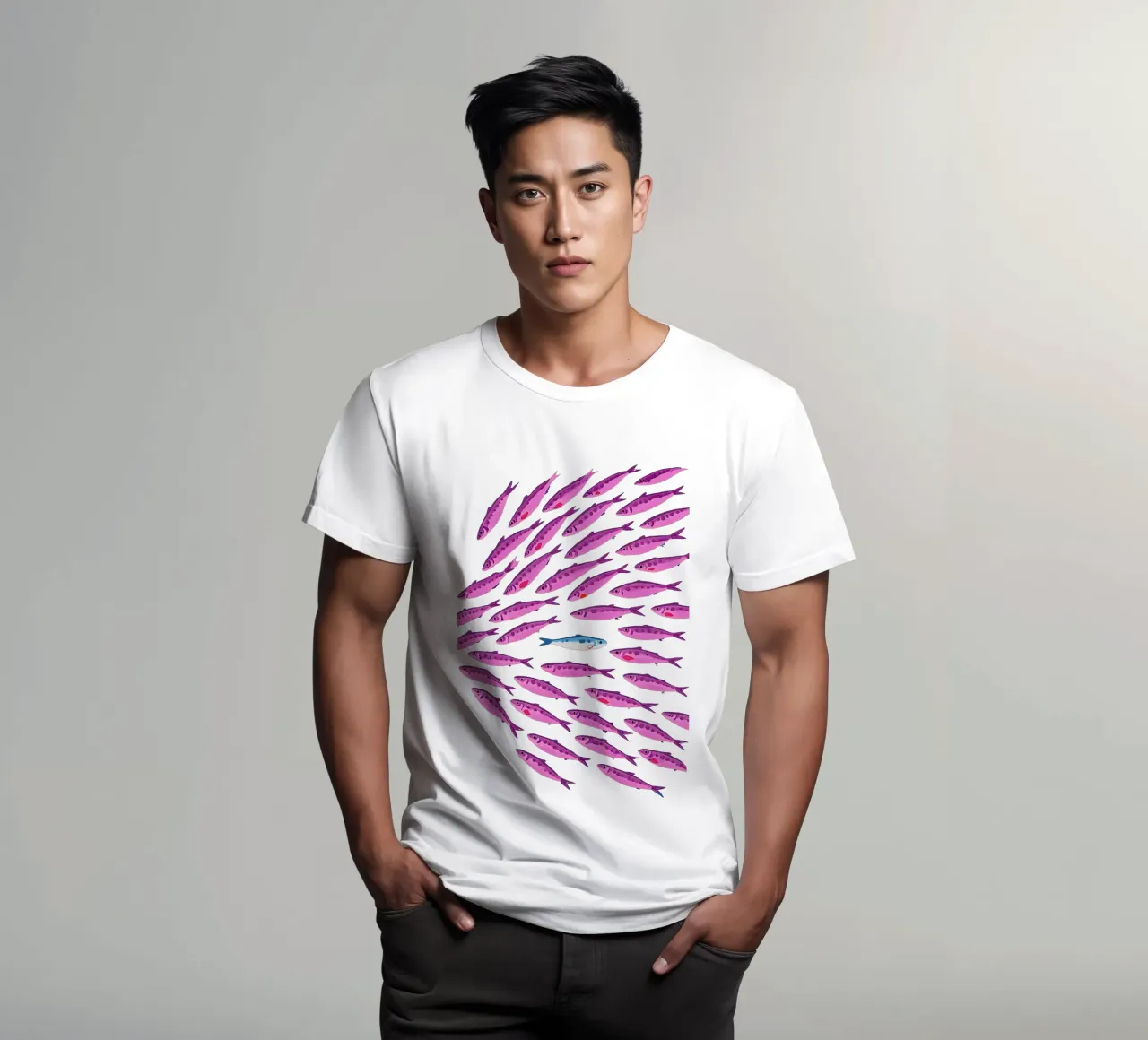 Nicht wie die anderen - Pop-Art Fischbild T-Shirt von KUNSTstück