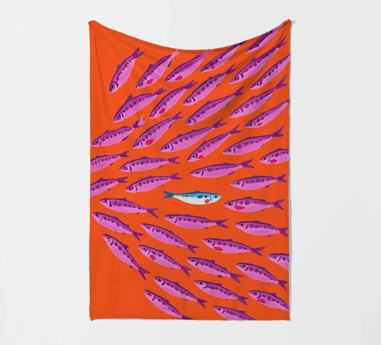 Non come gli altri - Pop-Art Fischbild coperta in pile da KUNSTstück