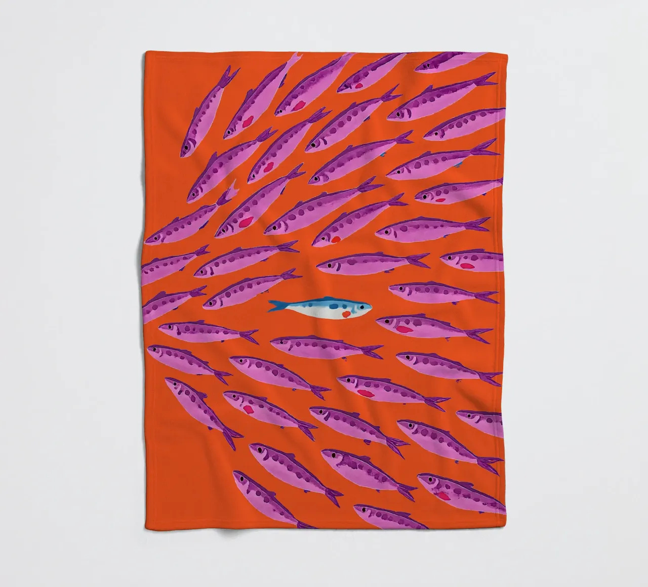 Non come gli altri - Pop-Art Fischbild coperta in pile da KUNSTstück