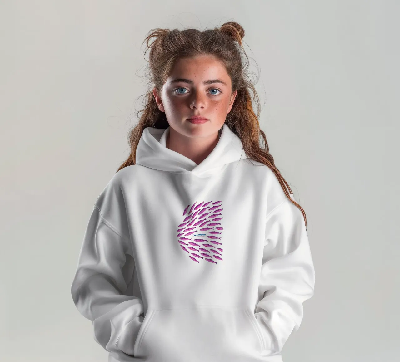 No como los demás - Pop-Art Fischbild sudadera con capucha para niño de KUNSTstück