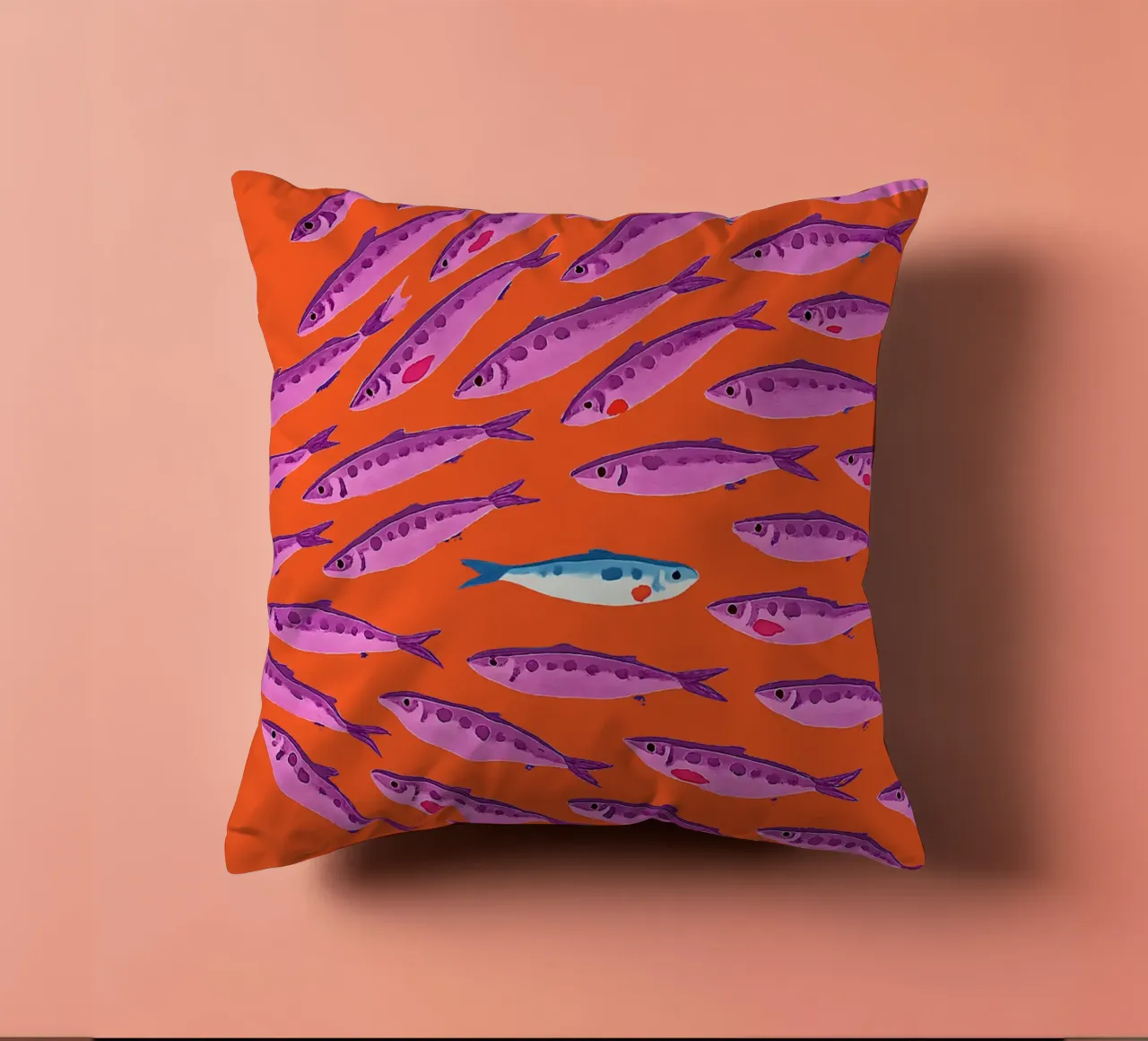 Non come gli altri - Pop-Art Fischbild cuscino da KUNSTstück