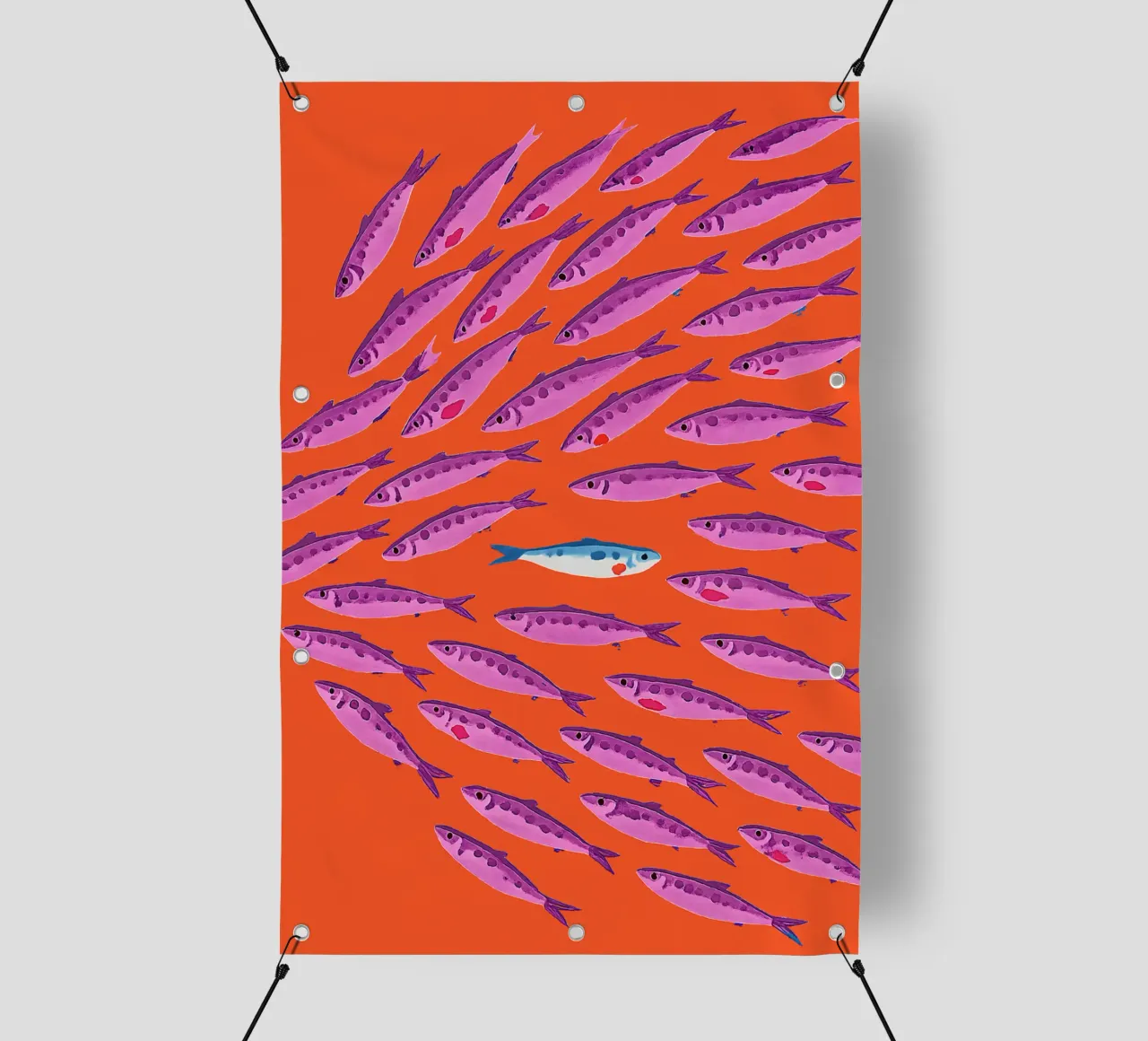 Non come gli altri - Pop-Art Fischbild telo in pvc da KUNSTstück