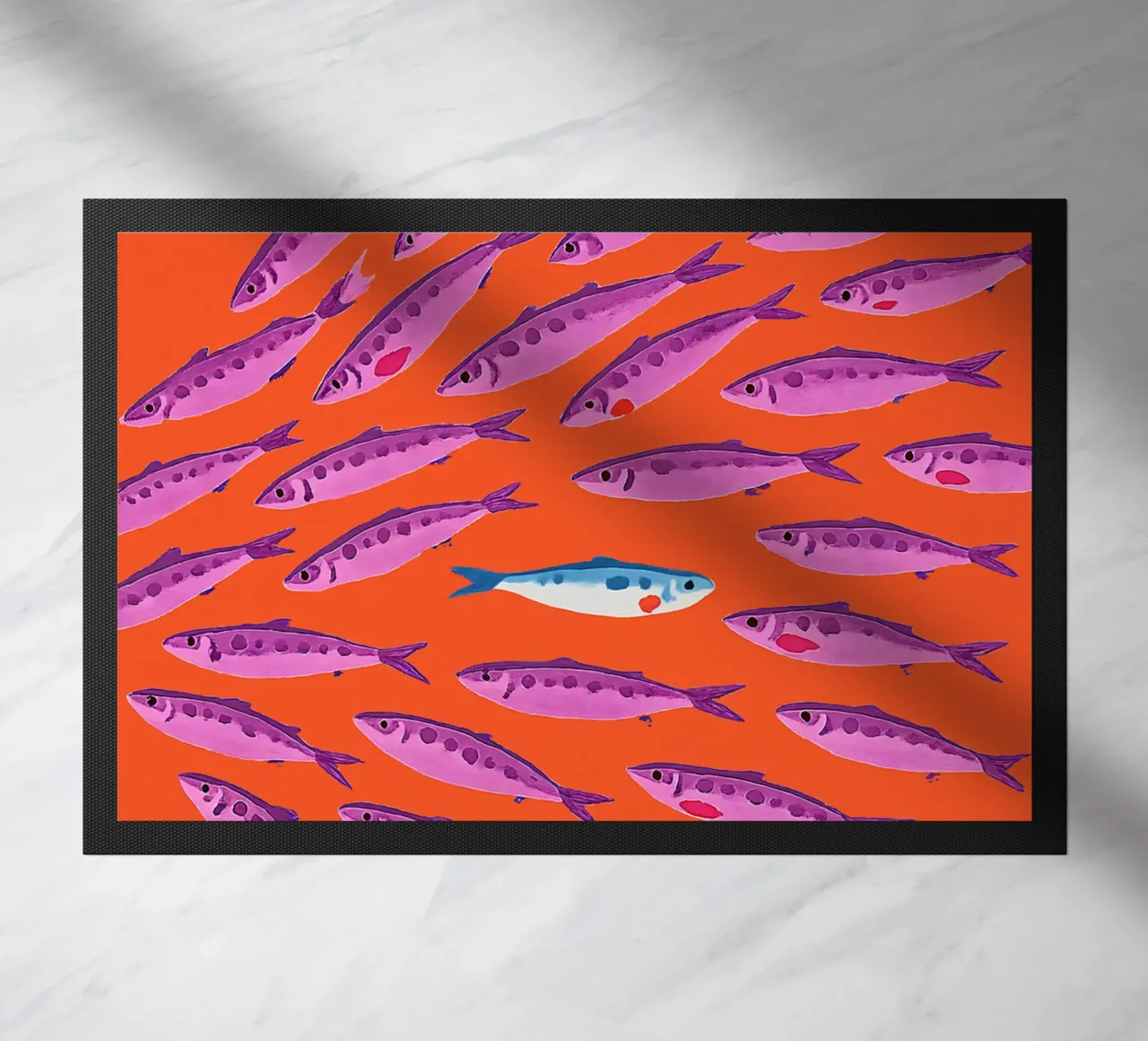No como los demás - Pop-Art Fischbild felpudo de KUNSTstück