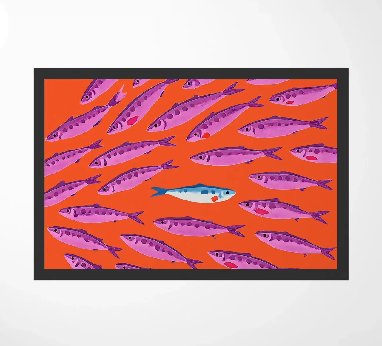 No como los demás - Pop-Art Fischbild felpudo de KUNSTstück