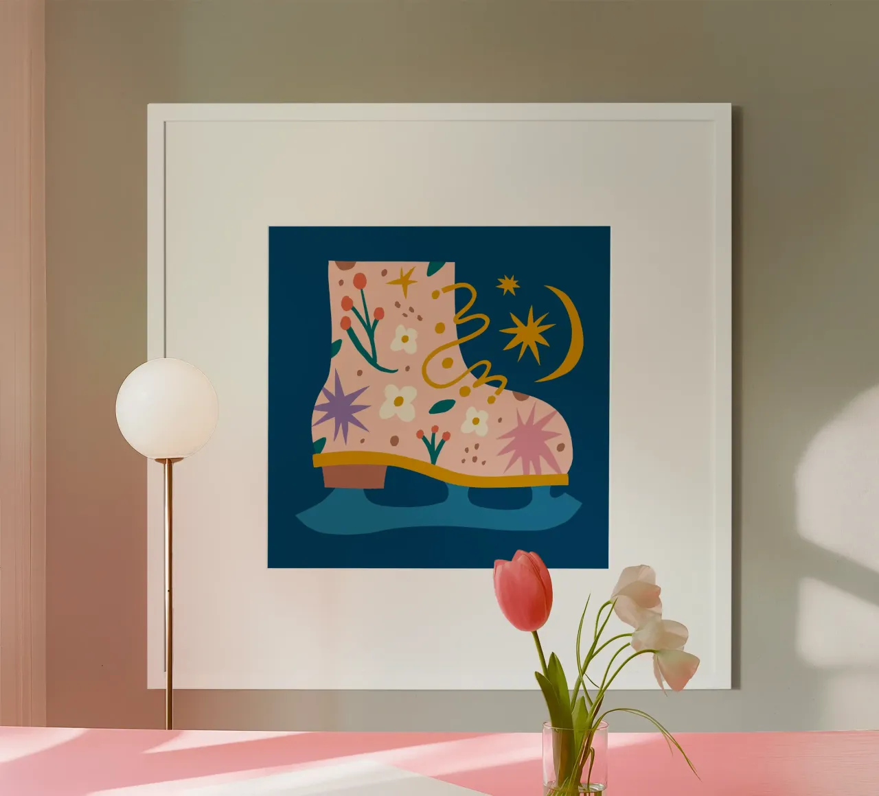 Happy Christmas No 24 poster con telaio in alluminio da treechild