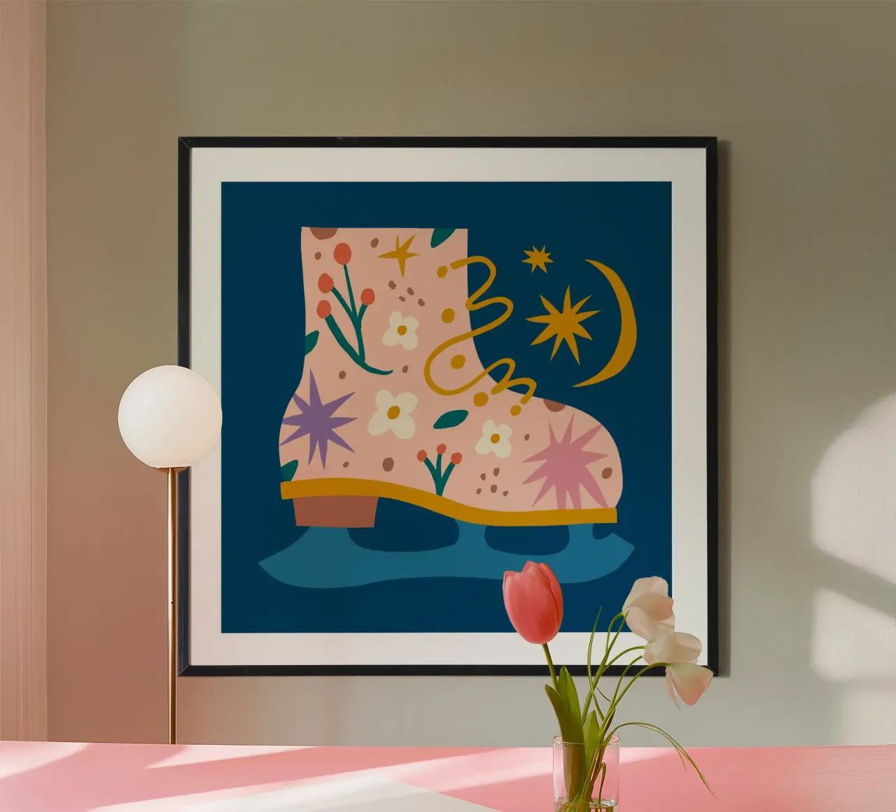 Happy Christmas No 24 poster con telaio in alluminio da treechild
