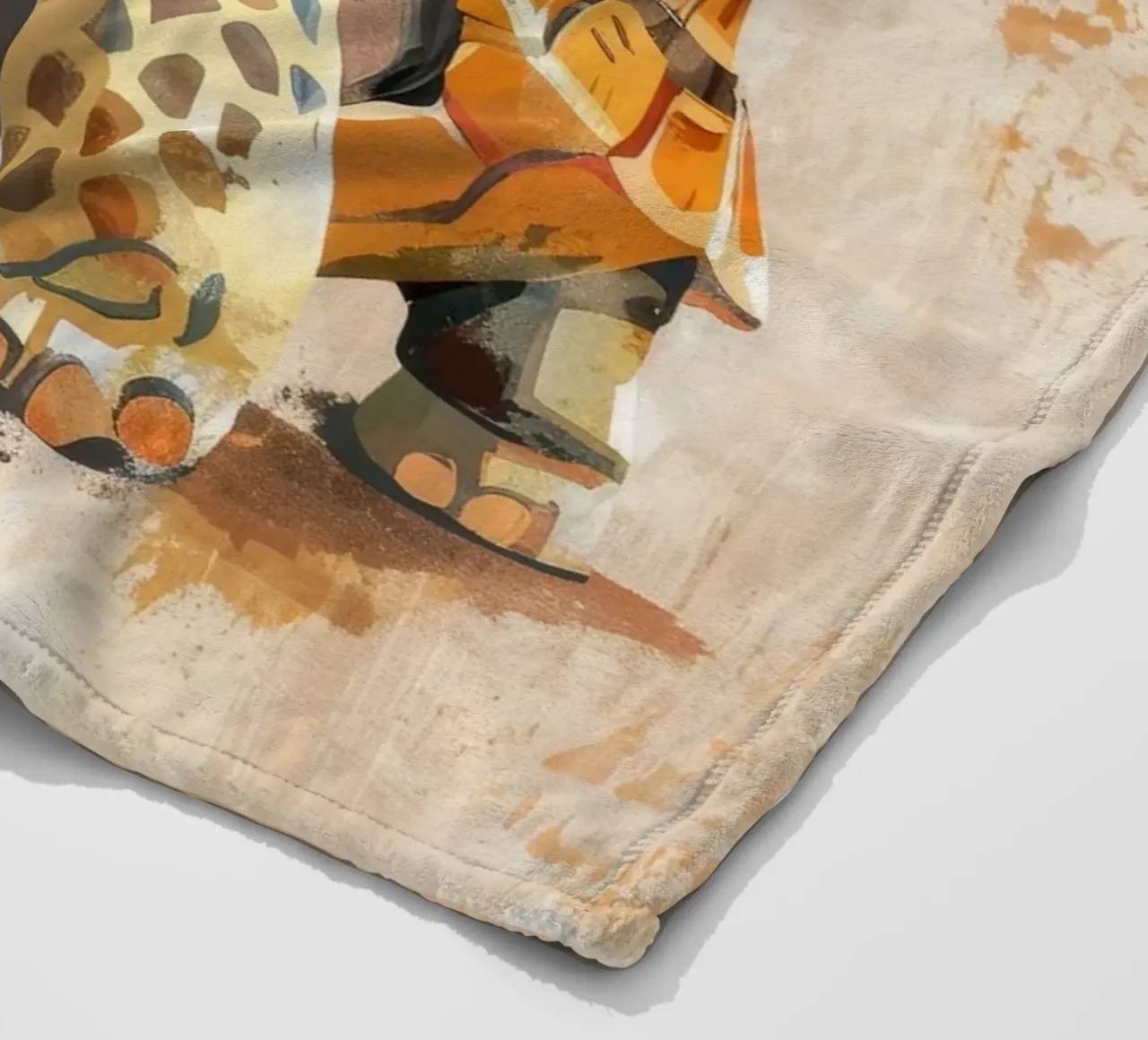 Tartaruga che esplora un paesaggio sabbioso coperta in pile da DesignDoodle