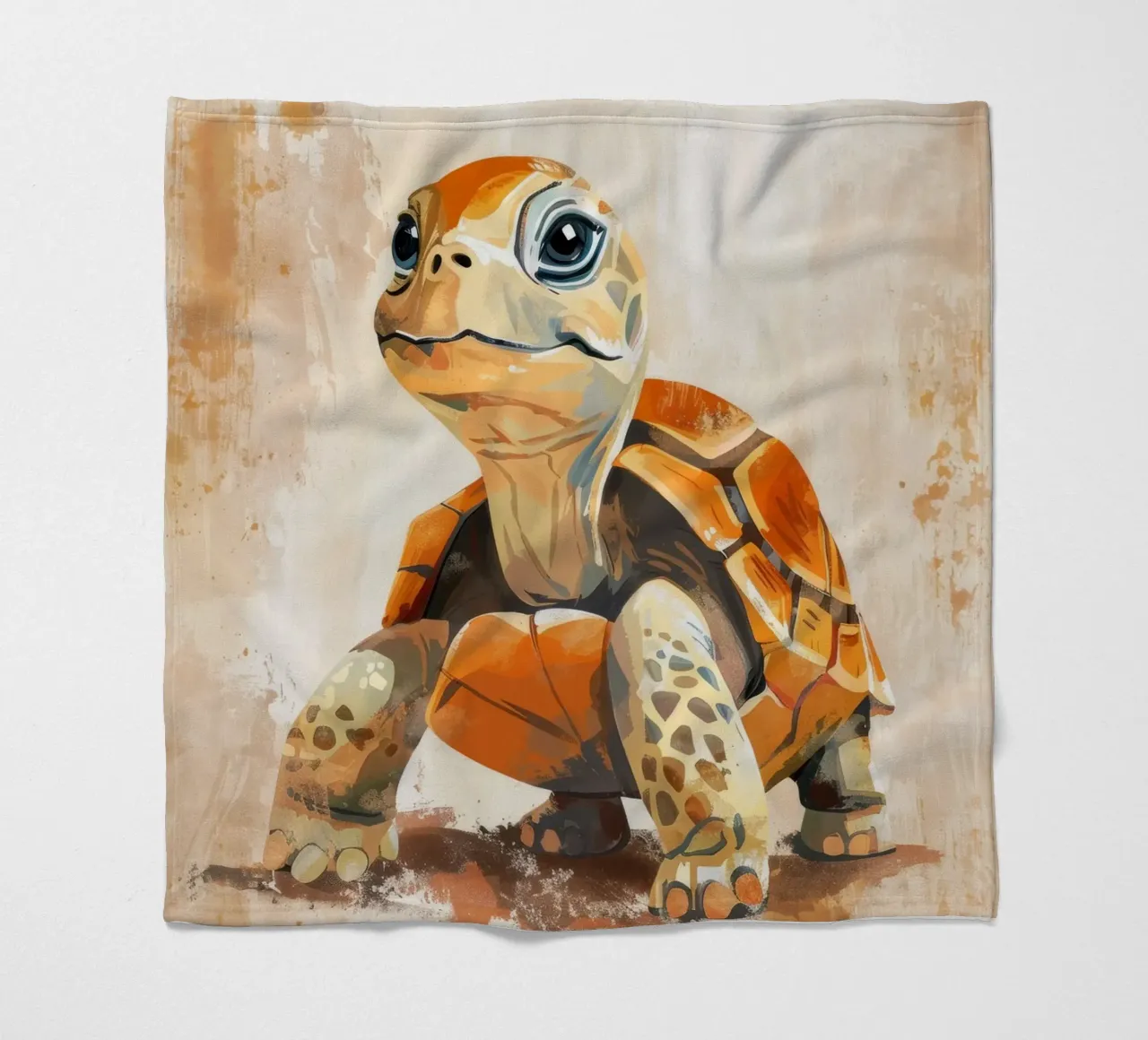 Tartaruga che esplora un paesaggio sabbioso coperta in pile da DesignDoodle