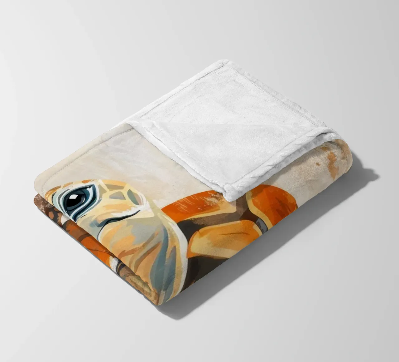 Tartaruga che esplora un paesaggio sabbioso coperta in pile da DesignDoodle