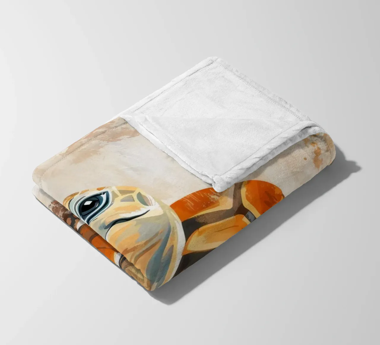 Tartaruga che esplora un paesaggio sabbioso coperta in pile da DesignDoodle