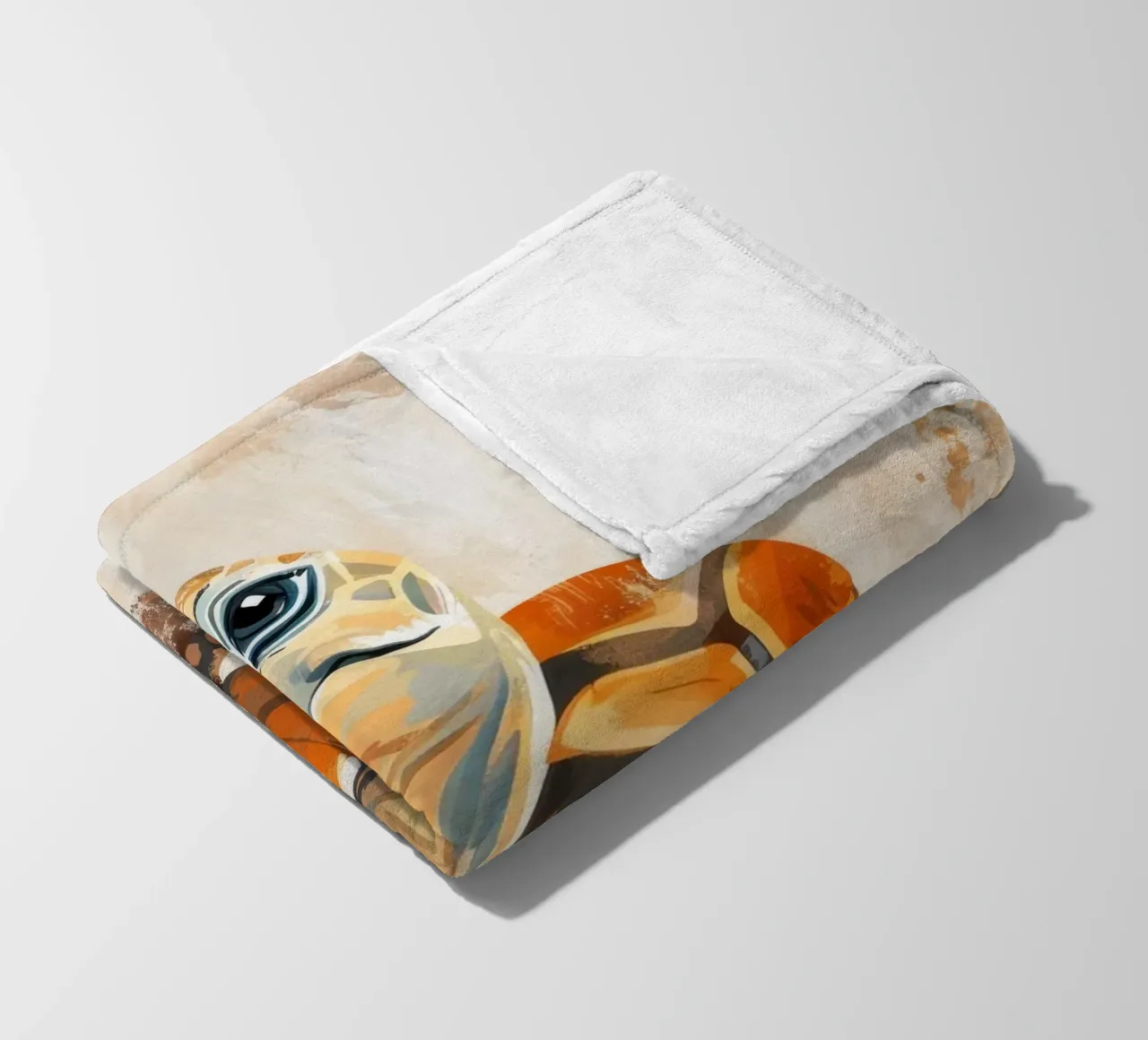 Tartaruga che esplora un paesaggio sabbioso coperta in pile da DesignDoodle